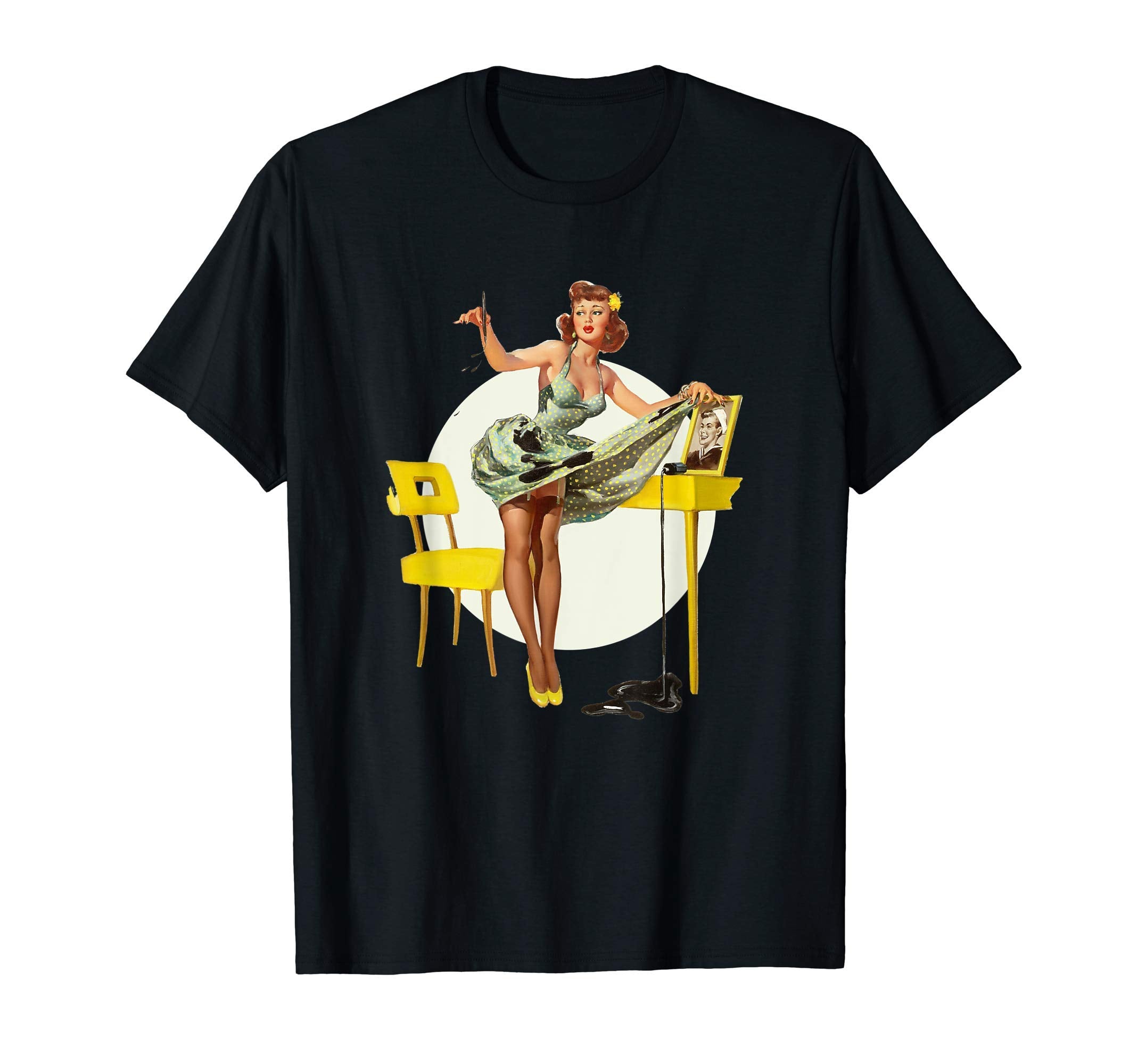 1940S Pin Up Sexy American Art T-Shirt - Custom Art Print Men Women - T-Shirt, Sweatshirt, Hoodie