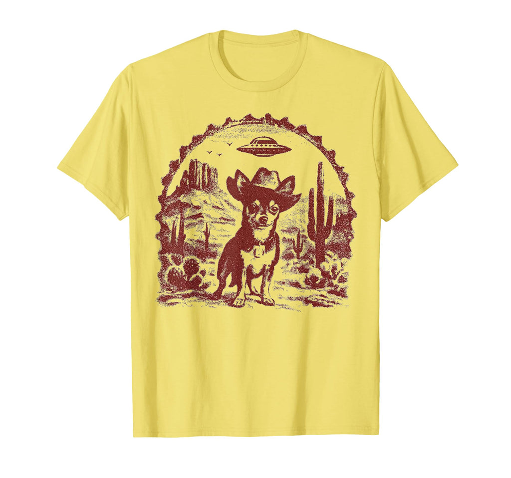 Funny Ufo Alien Cowboy Chihuahua T-Shirt - Fun Novelty Design Men Women - T-Shirt, Sweatshirt, Hoodie