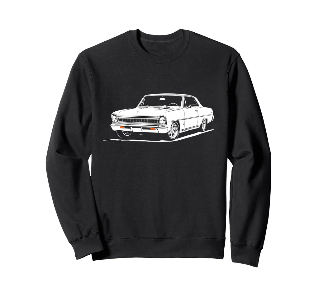 1966 1967 Nova Muscle Car Silhouette Sweatshirt - Custom Art Print Unisex - T-Shirt, Sweatshirt, Hoodie