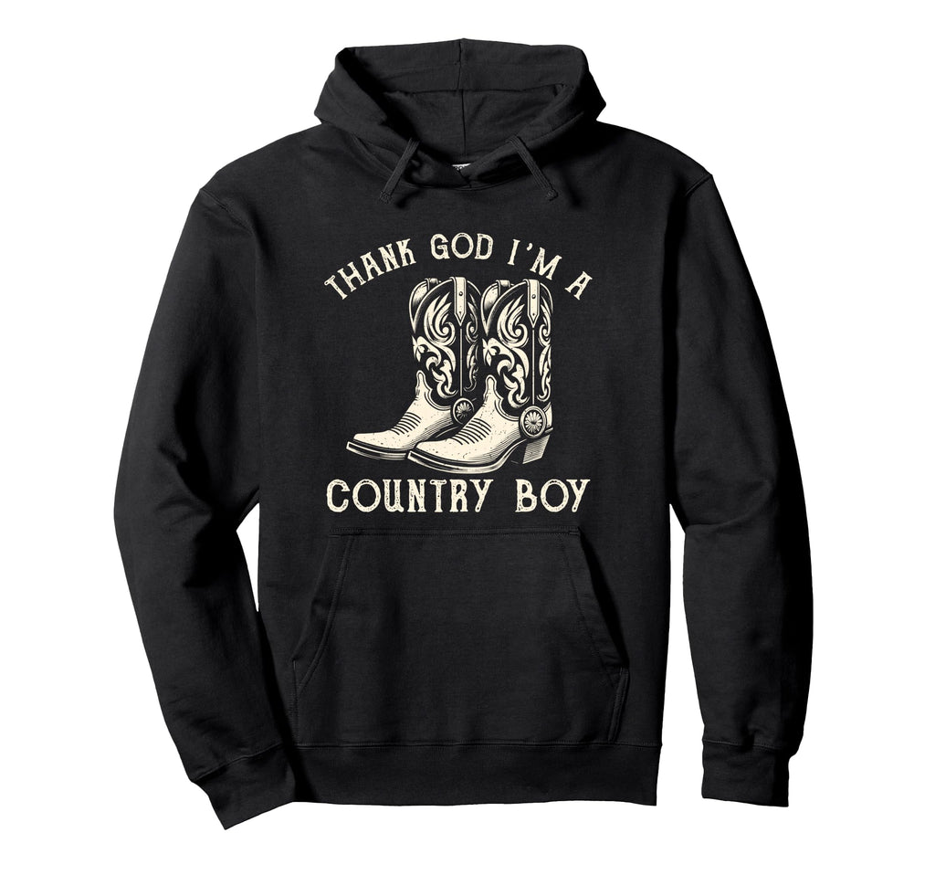 Thank God Im Country Music Cowboy Hoodie - Aesthetic Graphic for Adults - T-Shirt, Sweatshirt, Hoodie