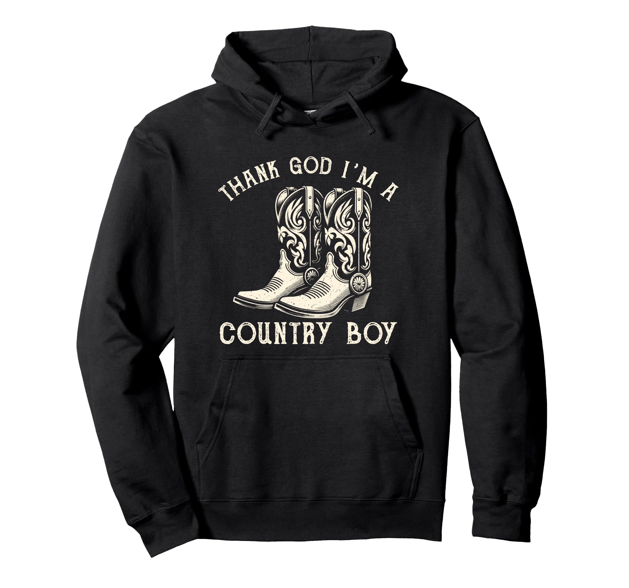 Thank God Im Country Music Cowboy Hoodie - Aesthetic Graphic for Adults - T-Shirt, Sweatshirt, Hoodie
