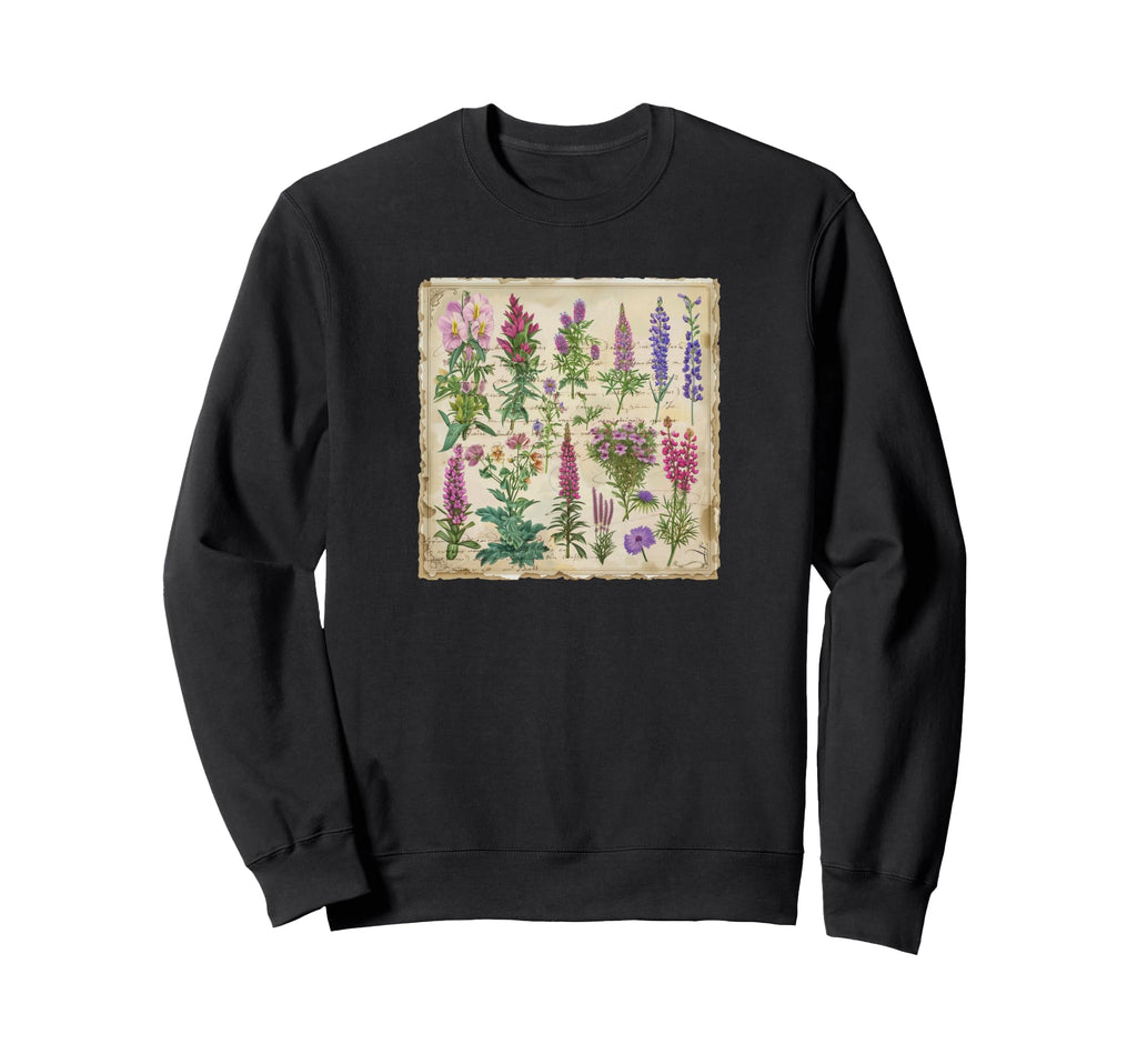 Wildflowers Botanical French Sweatshirt - Custom Art Print Unisex - T-Shirt, Sweatshirt, Hoodie