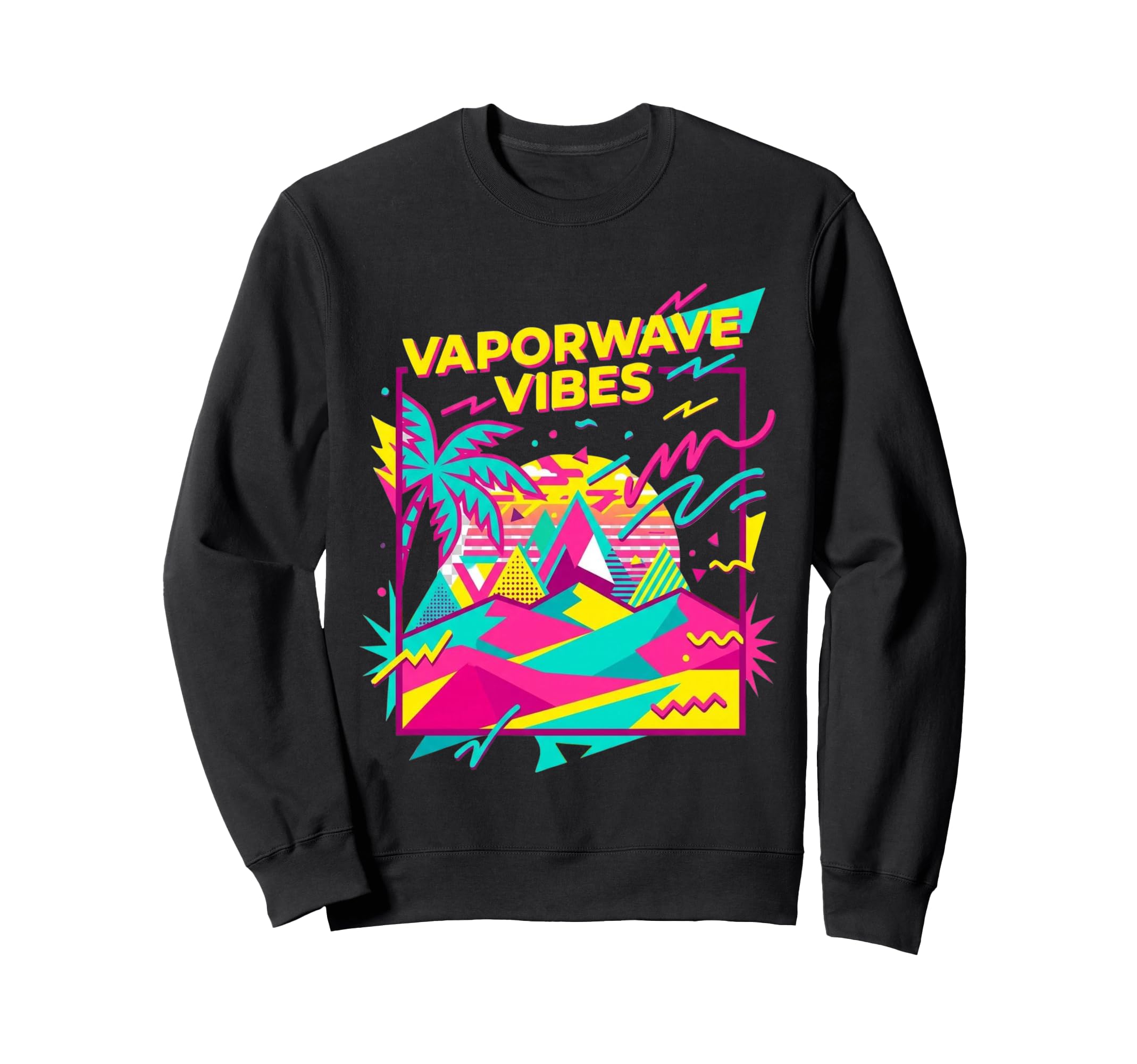 Vaporwave Vibes 1980S Memphis Sweatshirt - Trendy Graphic Men Women - T-Shirt, Sweatshirt, Hoodie
