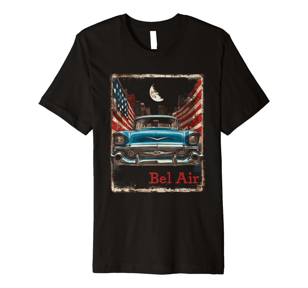 1957 Bel Air Car Old School Hot Rod T-Shirt - Aesthetic Graphic Men Women - T-Shirt, Sweatshirt, Hoodie