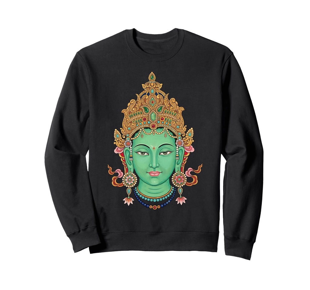 Green Tara Vajrayana Tibetan Sweatshirt - Casual Everyday Wear Unisex - T-Shirt, Sweatshirt, Hoodie