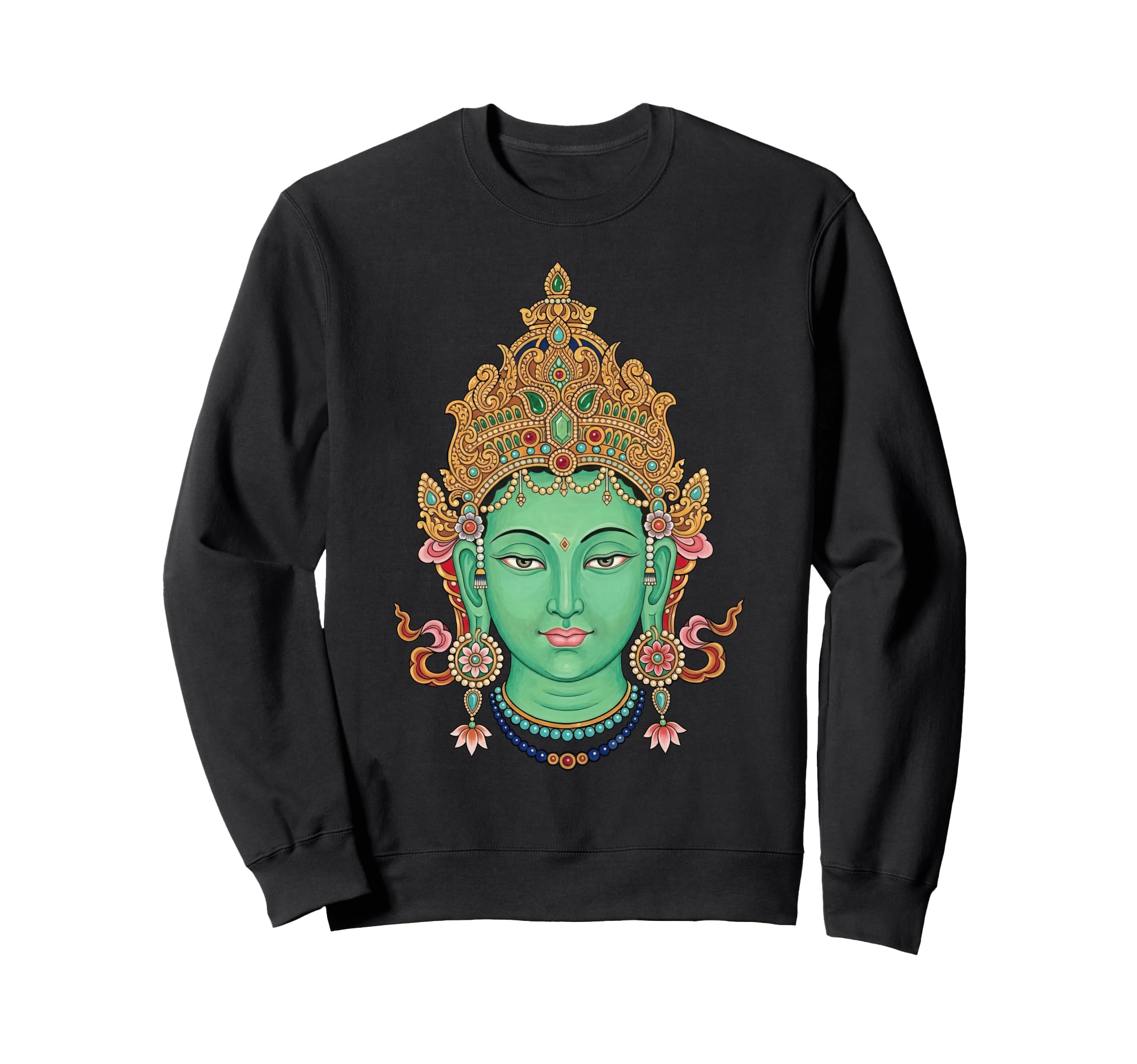 Green Tara Vajrayana Tibetan Sweatshirt - Casual Everyday Wear Unisex - T-Shirt, Sweatshirt, Hoodie