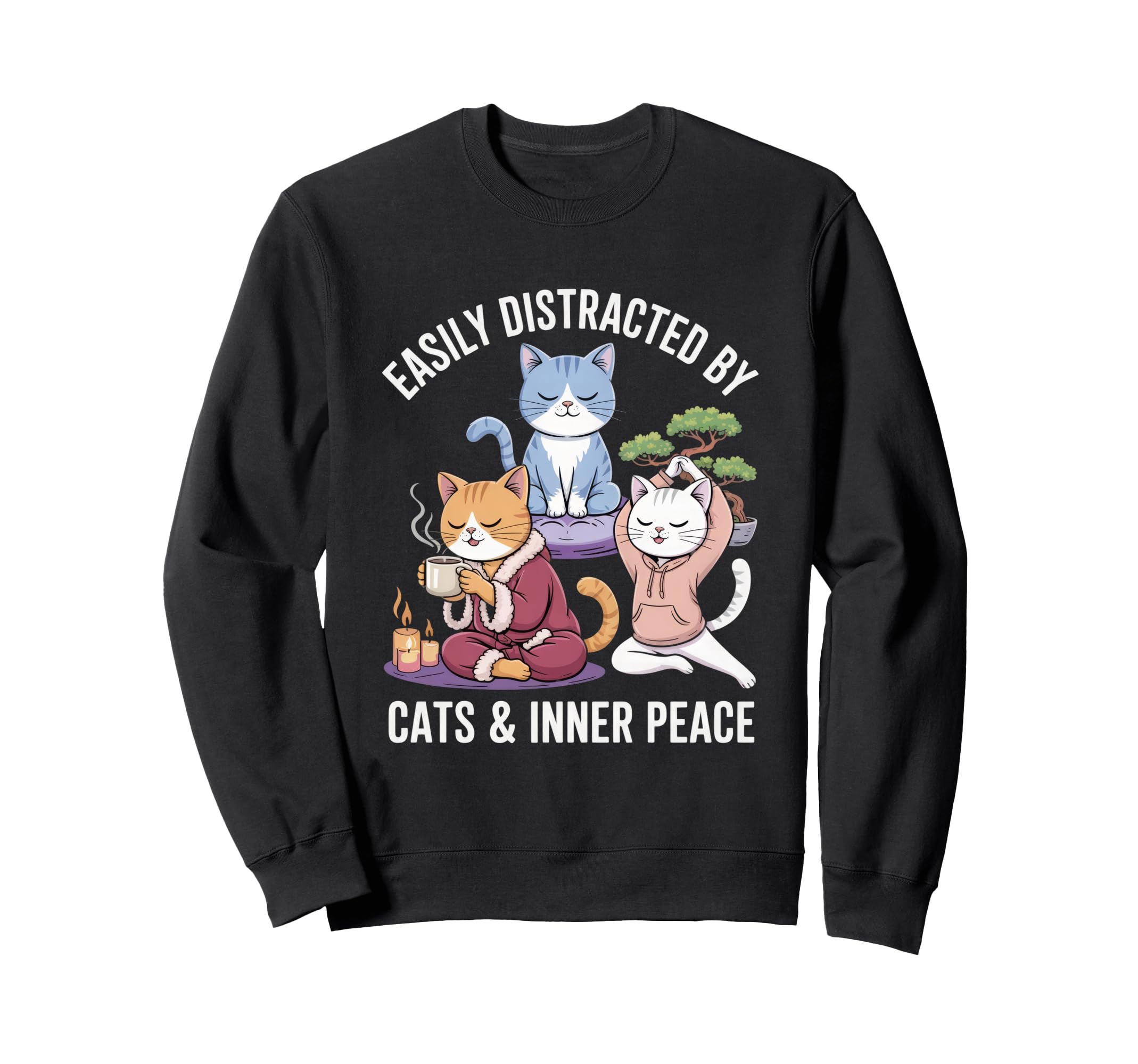 Easily Distracted Cats And Inner Sweatshirt - Minimalist Print Men Women - T-Shirt, Sweatshirt, Hoodie