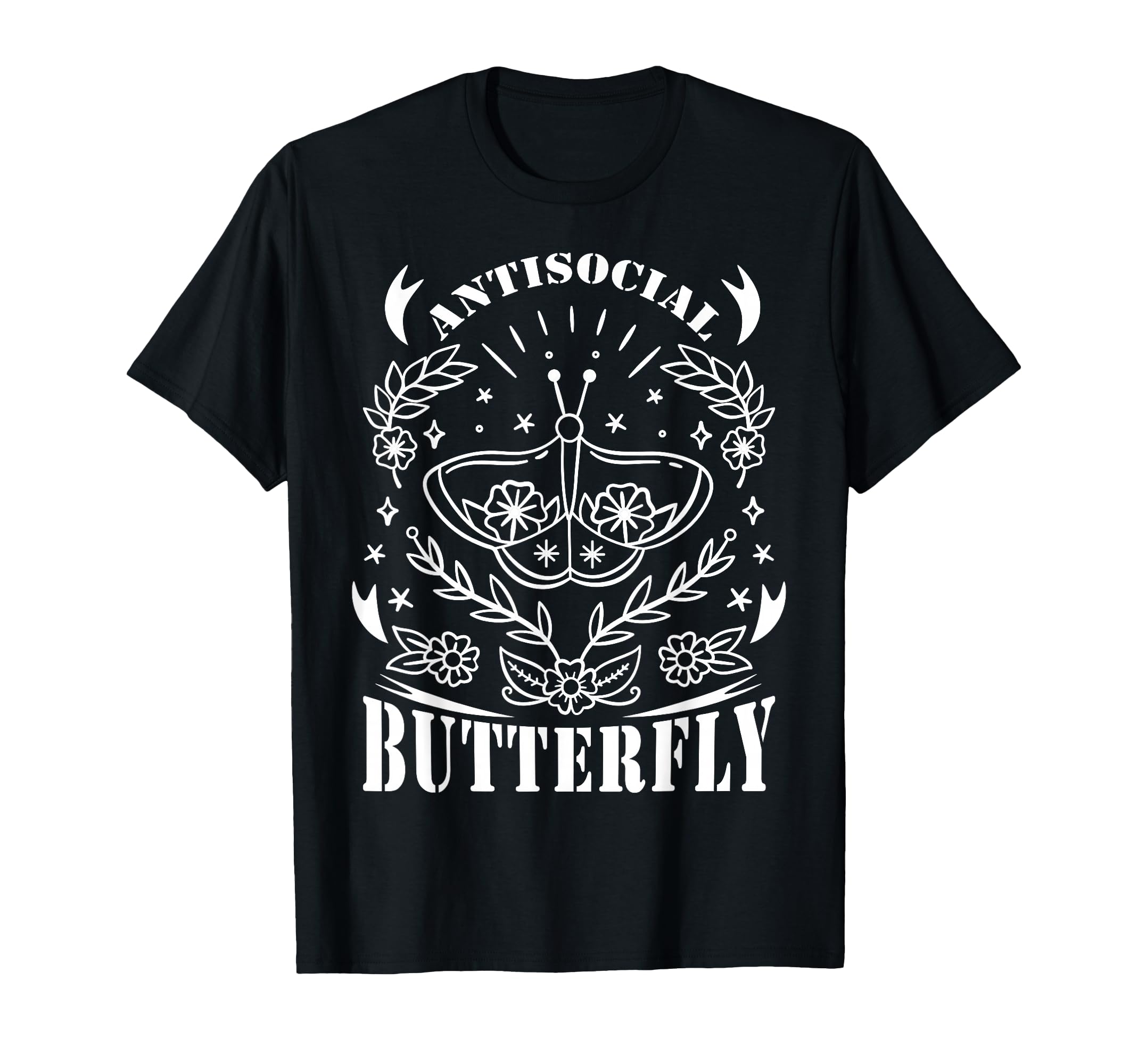 Antisocial Butterfly Funny Butterfly T-Shirt - Minimalist Print Men Women - T-Shirt, Sweatshirt, Hoodie