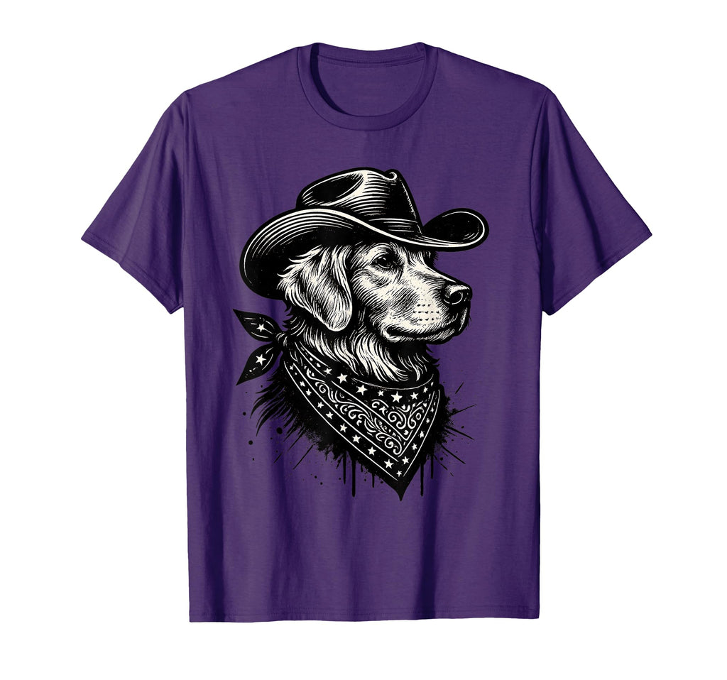 Funny Golden Retriever Cowboy Western T-Shirt - Streetwear Style Men Women - T-Shirt, Sweatshirt, Hoodie
