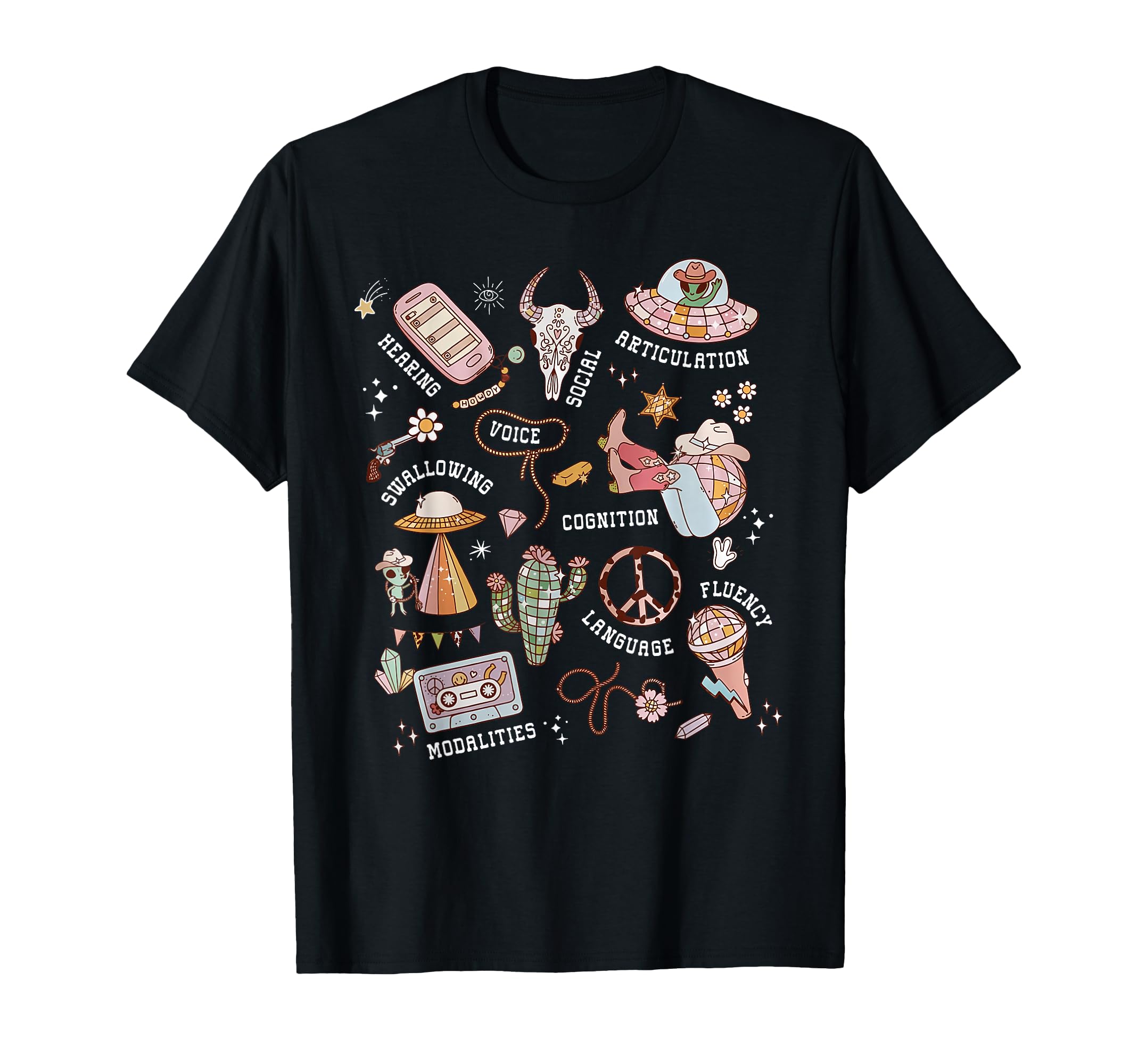 Slp Western Cowgirl Space Speech T-Shirt - Custom Art Print Men Women - T-Shirt, Sweatshirt, Hoodie