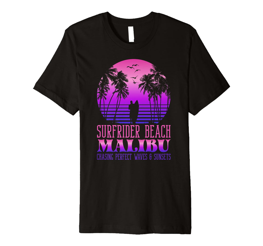 Waves Sunsets Surfrider Beach Malibu T-Shirt - Trendy Graphic Unisex - T-Shirt, Sweatshirt, Hoodie