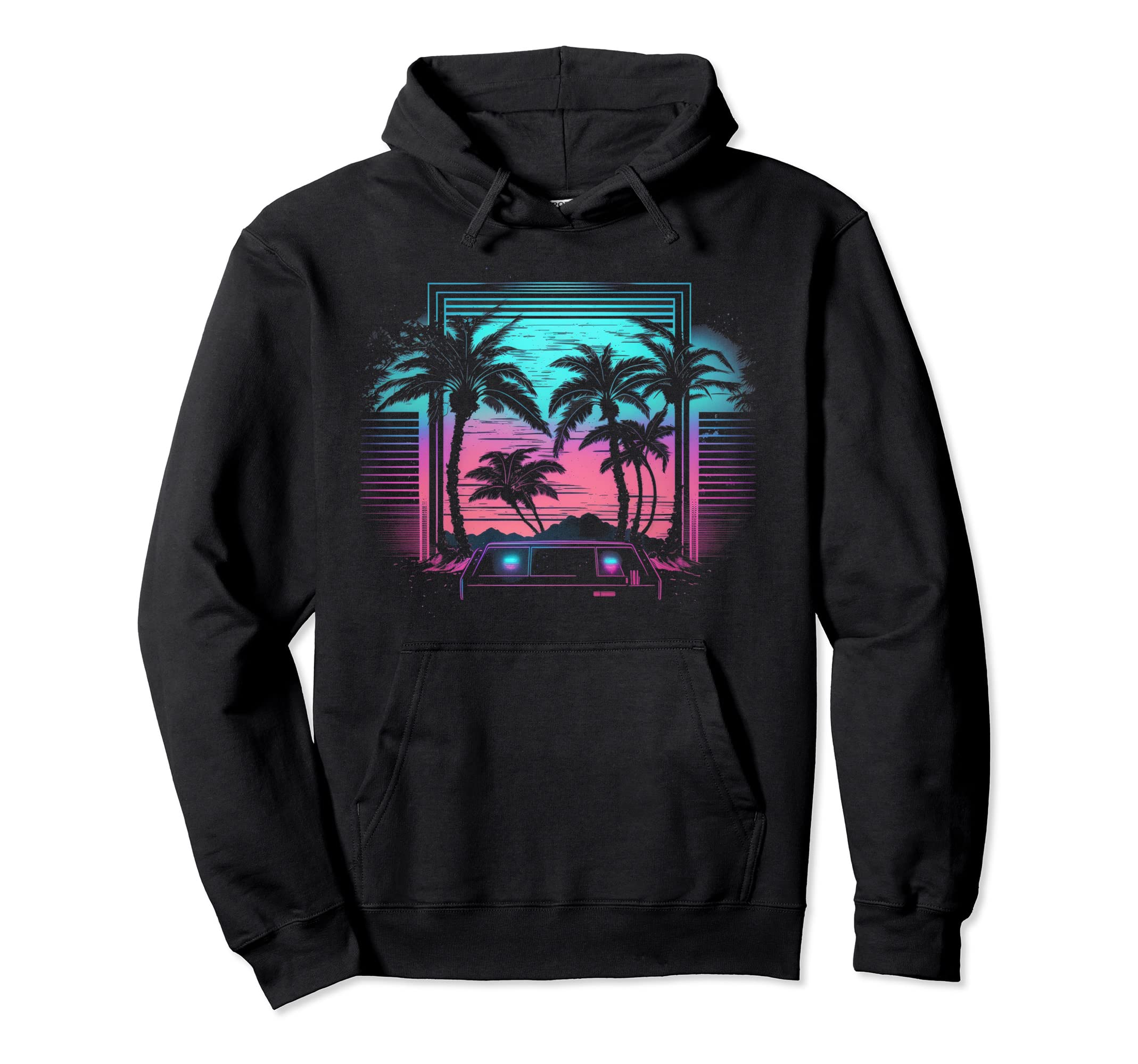 Palm Tree Vaporwave Retrowave Aesthetic Hoodie - Graphic Print Unisex - T-Shirt, Sweatshirt, Hoodie