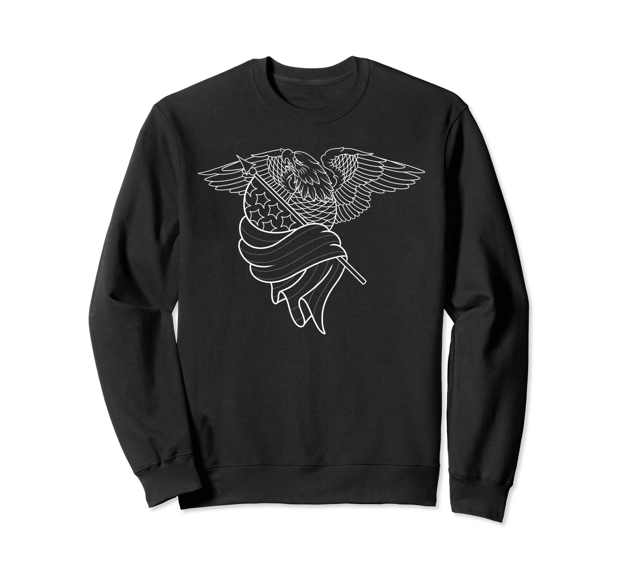 American Traditional Bald Eagle Sweatshirt - Custom Art Print for Adults - T-Shirt, Sweatshirt, Hoodie