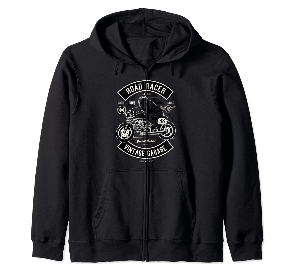 Road Racer Garage Motorcycle 56 Gift T-Shirt - Novelty Apparel Unisex - T-Shirt, Sweatshirt, Hoodie