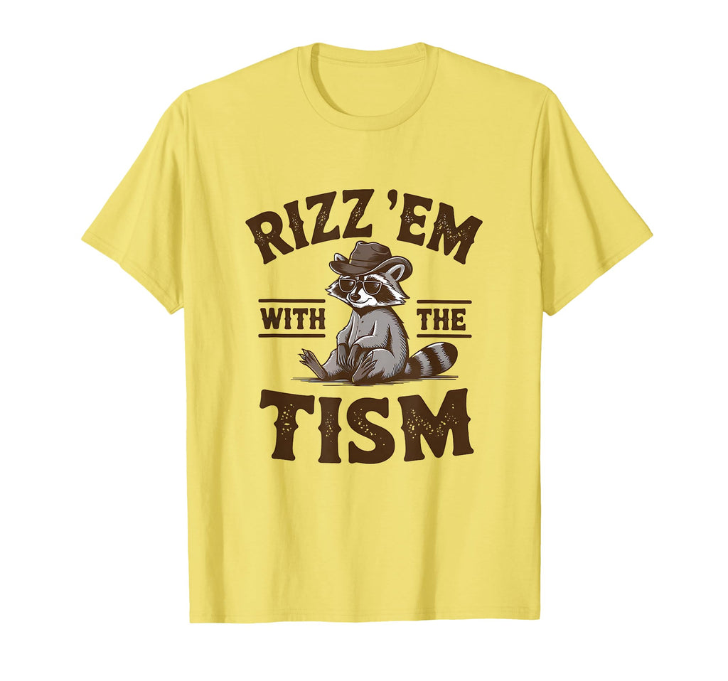 Rizz Em Tism Cowboy Raccoon T-Shirt - Custom Art Print for Adults - T-Shirt, Sweatshirt, Hoodie