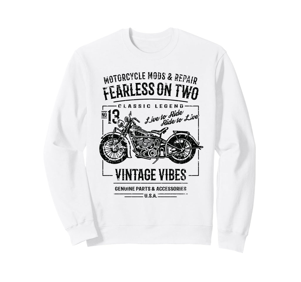 Motorcycle Distressed Sweatshirt - Novelty Apparel for Adults - T-Shirt, Sweatshirt, Hoodie