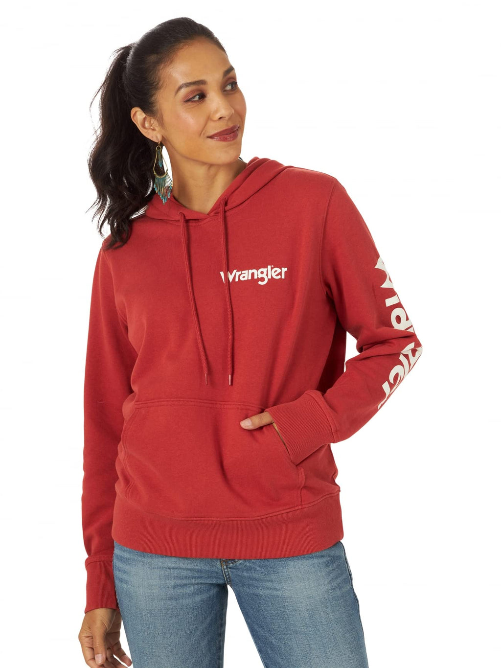 Wrangler Womens Logo Hoodie - Fun Novelty Design Unisex - T-Shirt, Sweatshirt, Hoodie