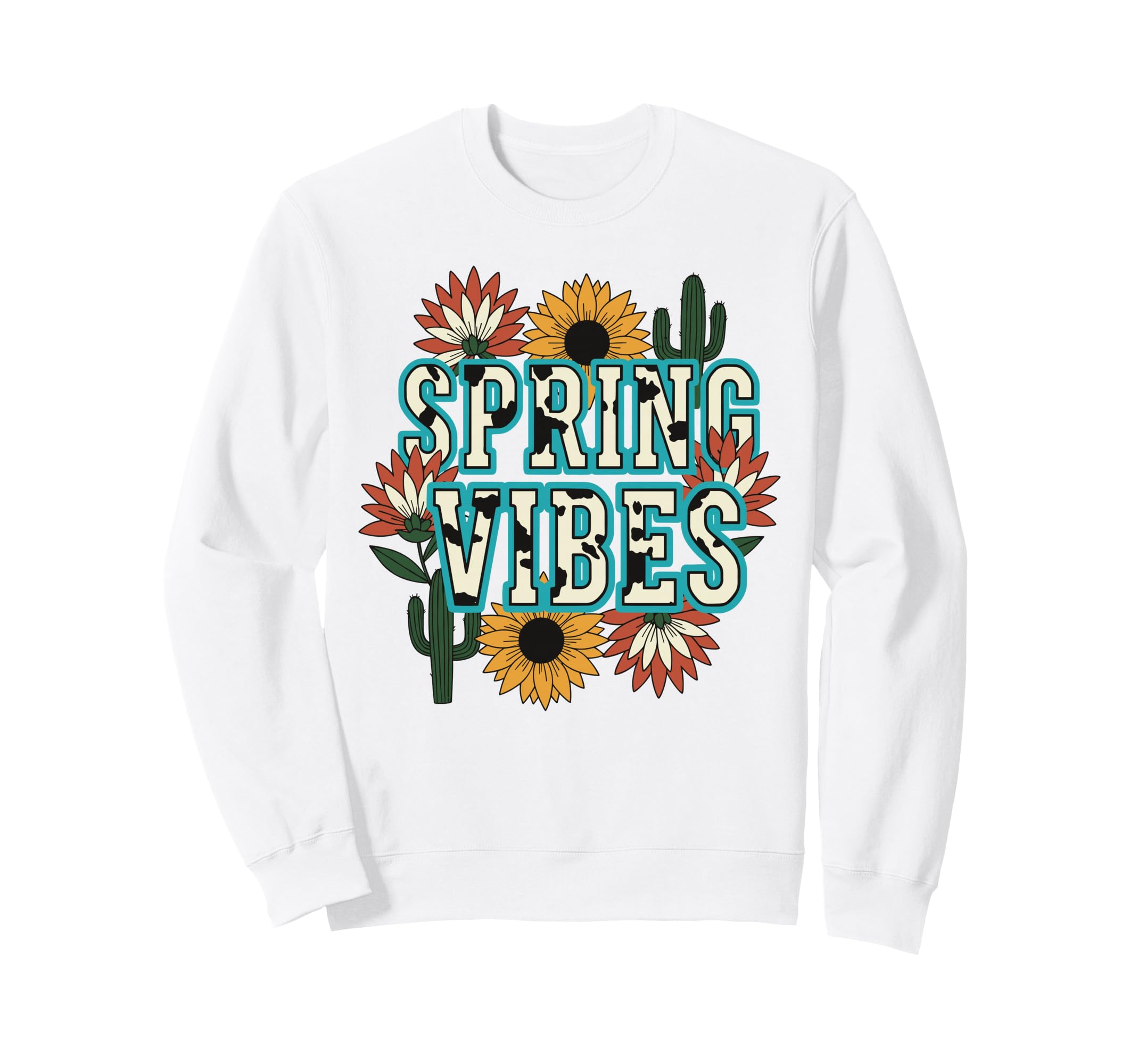 Spring Vibes Floral Botanical Sweatshirt - Fun Novelty Design Men Women - T-Shirt, Sweatshirt, Hoodie