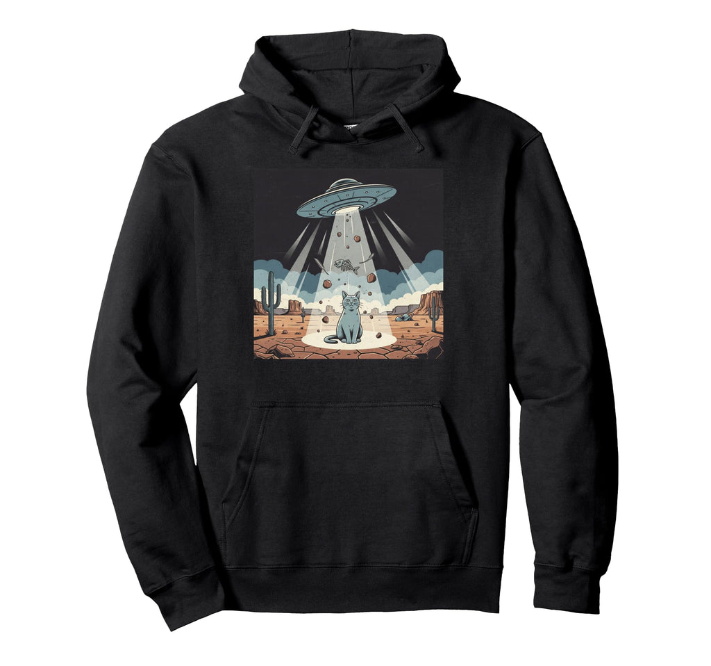 Wild Ufo Cowboy Cat 90S Western West Hoodie - Aesthetic Graphic Men Women - T-Shirt, Sweatshirt, Hoodie