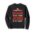 Kayaking Jesus My Heart Faith Sunset Sweatshirt - Unique Graphic Unisex - T-Shirt, Sweatshirt, Hoodie