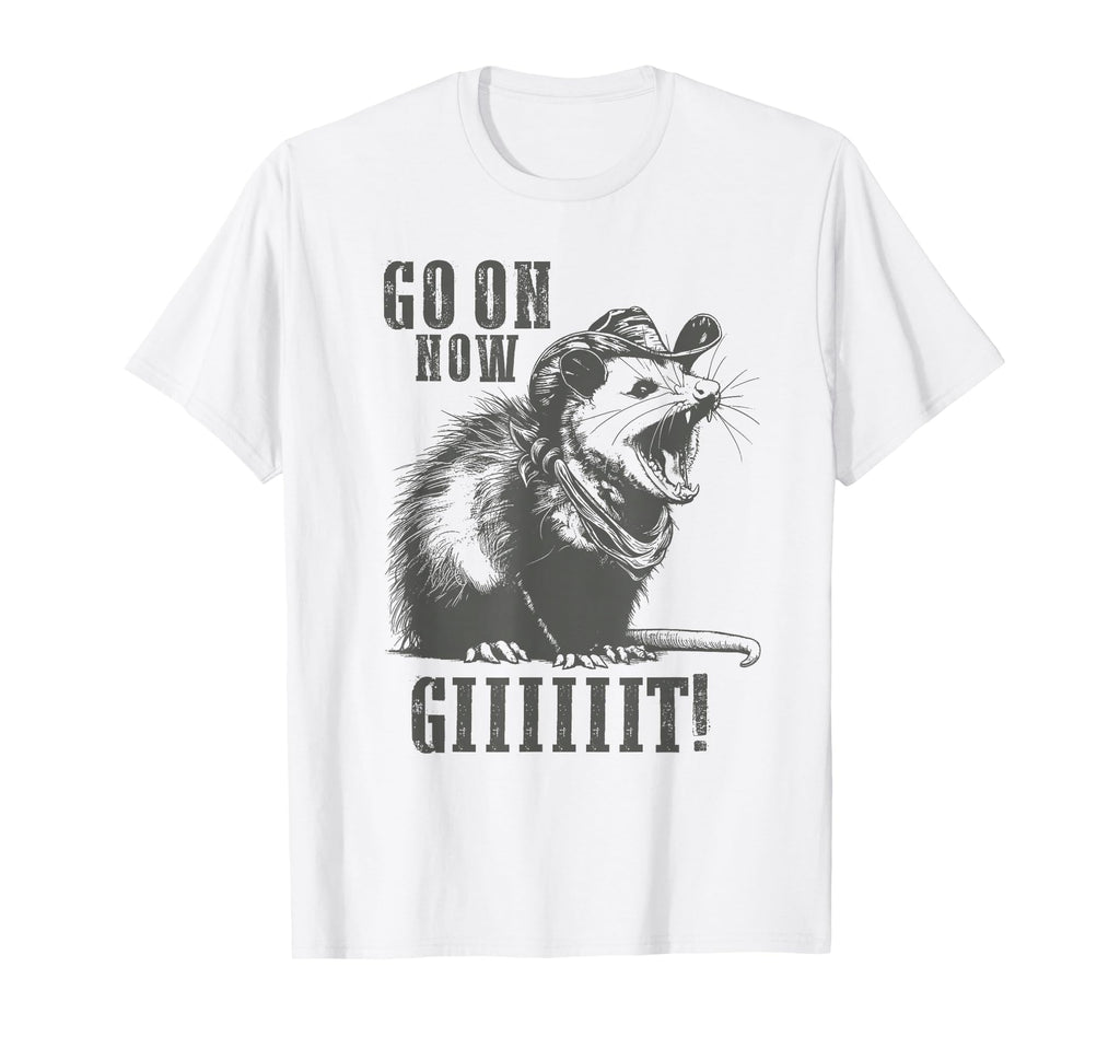 Cowboy Opossum Go Now Git Western Opossum T-Shirt - Novelty Apparel Unisex - T-Shirt, Sweatshirt, Hoodie