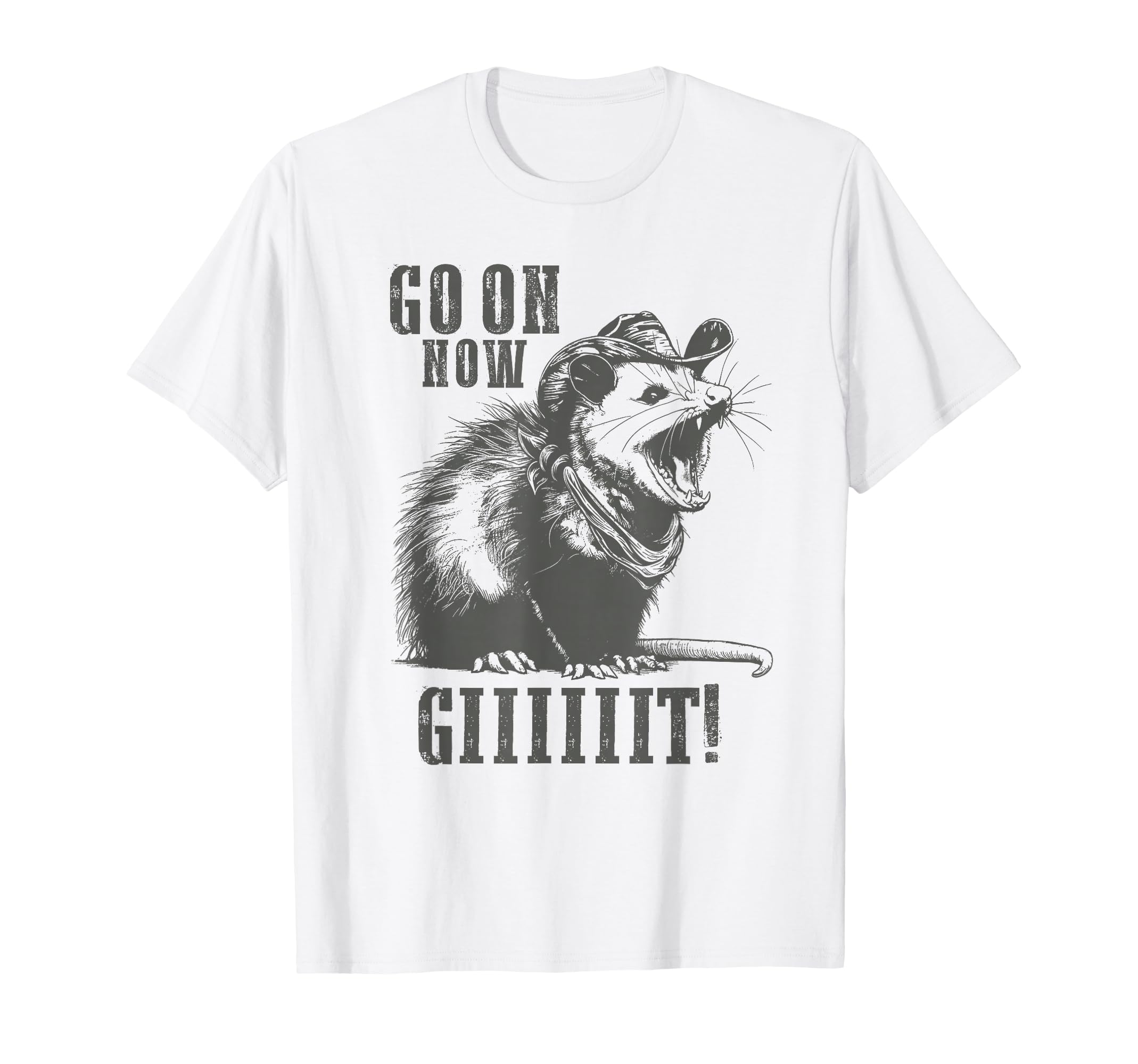 Cowboy Opossum Go Now Git Western Opossum T-Shirt - Unique Graphic Unisex - T-Shirt, Sweatshirt, Hoodie