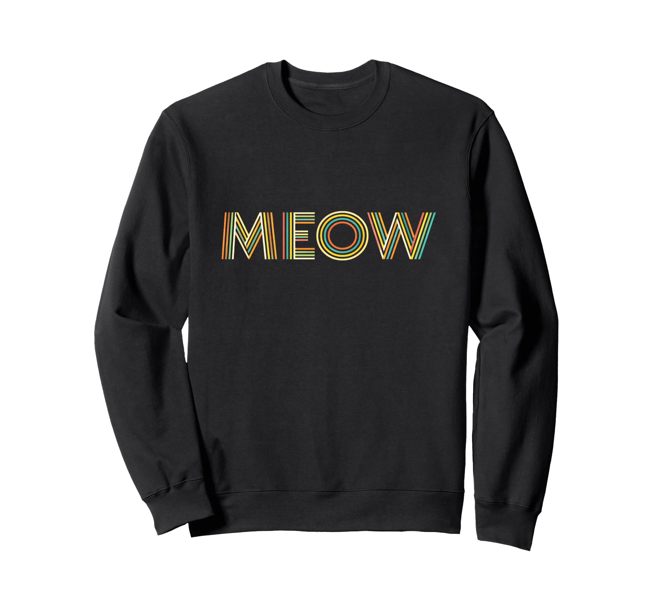 Cat Expression Meow Striped Sweatshirt - Trendy Graphic Men Women - T-Shirt, Sweatshirt, Hoodie