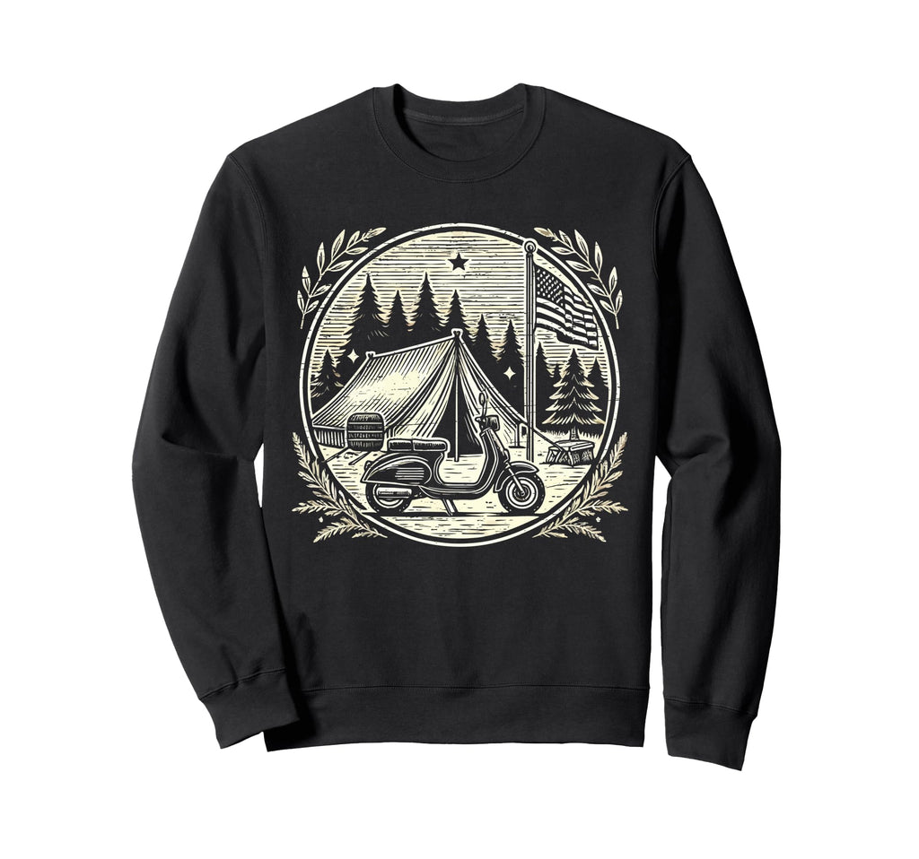 Motorcycle Camping Nature Sweatshirt - Aesthetic Graphic Men Women - T-Shirt, Sweatshirt, Hoodie