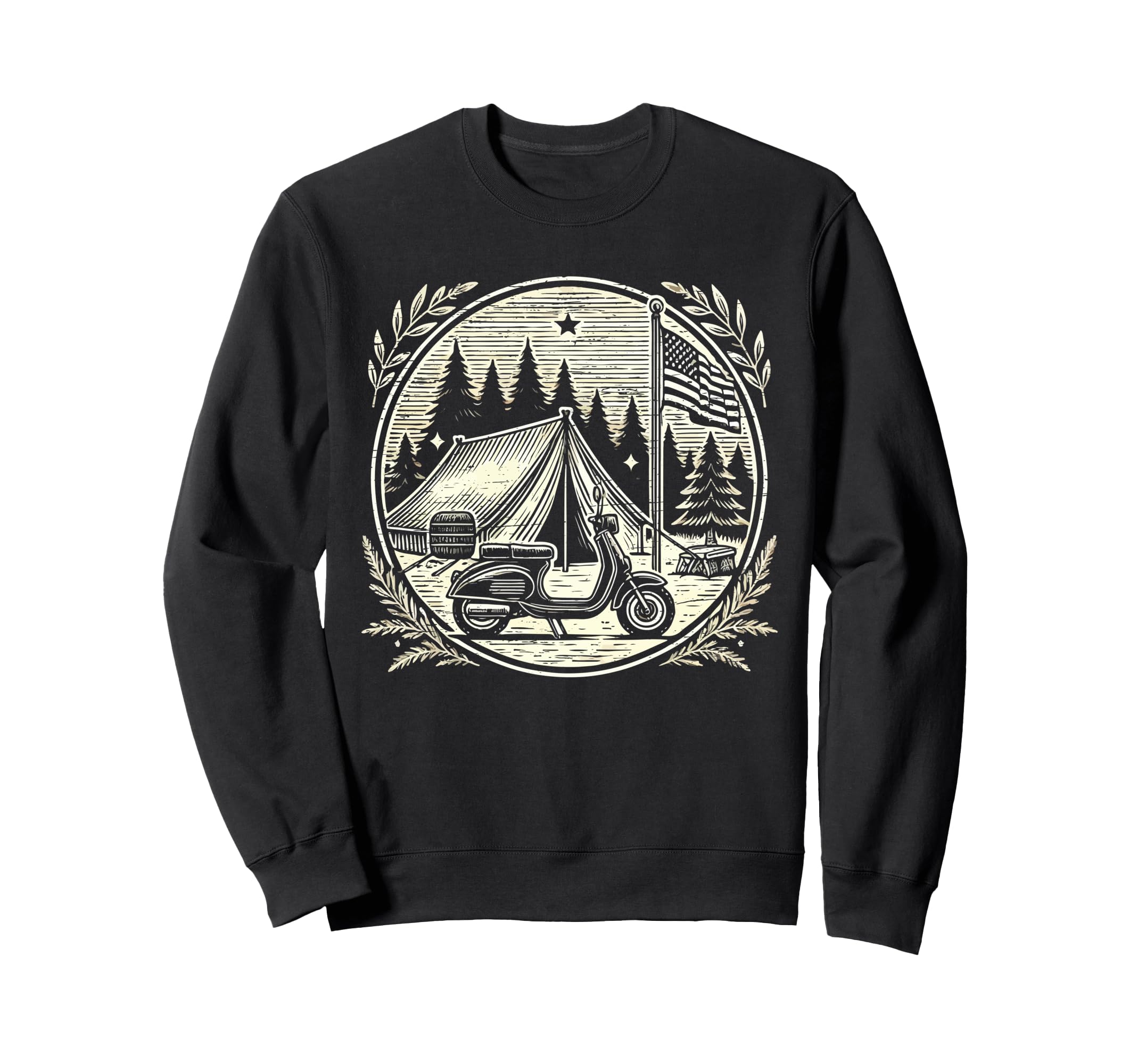 Motorcycle Camping Nature Sweatshirt - Aesthetic Graphic Men Women - T-Shirt, Sweatshirt, Hoodie