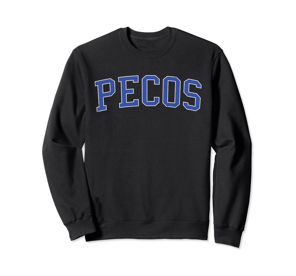 Pecos Tx Distressed Blue Varsity Sweatshirt - Graphic Print Men Women - T-Shirt, Sweatshirt, Hoodie