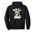 Shih Tzu Mom Flower Typography Hoodie - Fun Novelty Design for Adults - T-Shirt, Sweatshirt, Hoodie