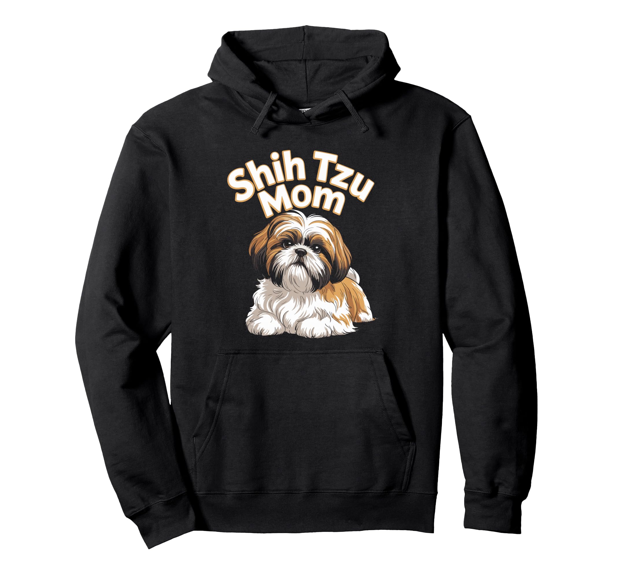 Shih Tzu Mom Flower Typography Hoodie - Trendy Graphic Men Women - T-Shirt, Sweatshirt, Hoodie