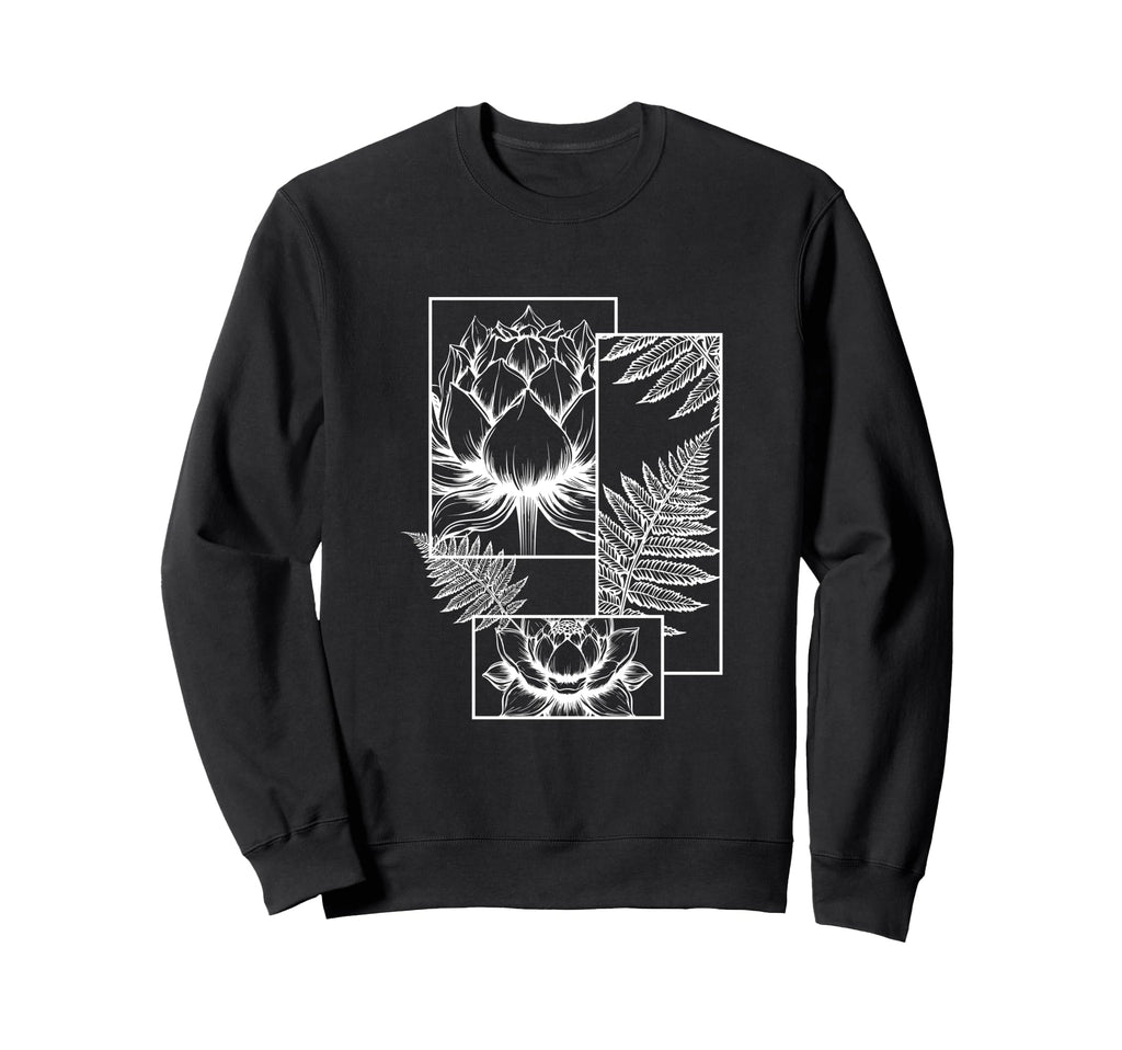 Minimal Lotus Flower Zen Mindfulness Sweatshirt - Graphic Print for Adults - T-Shirt, Sweatshirt, Hoodie