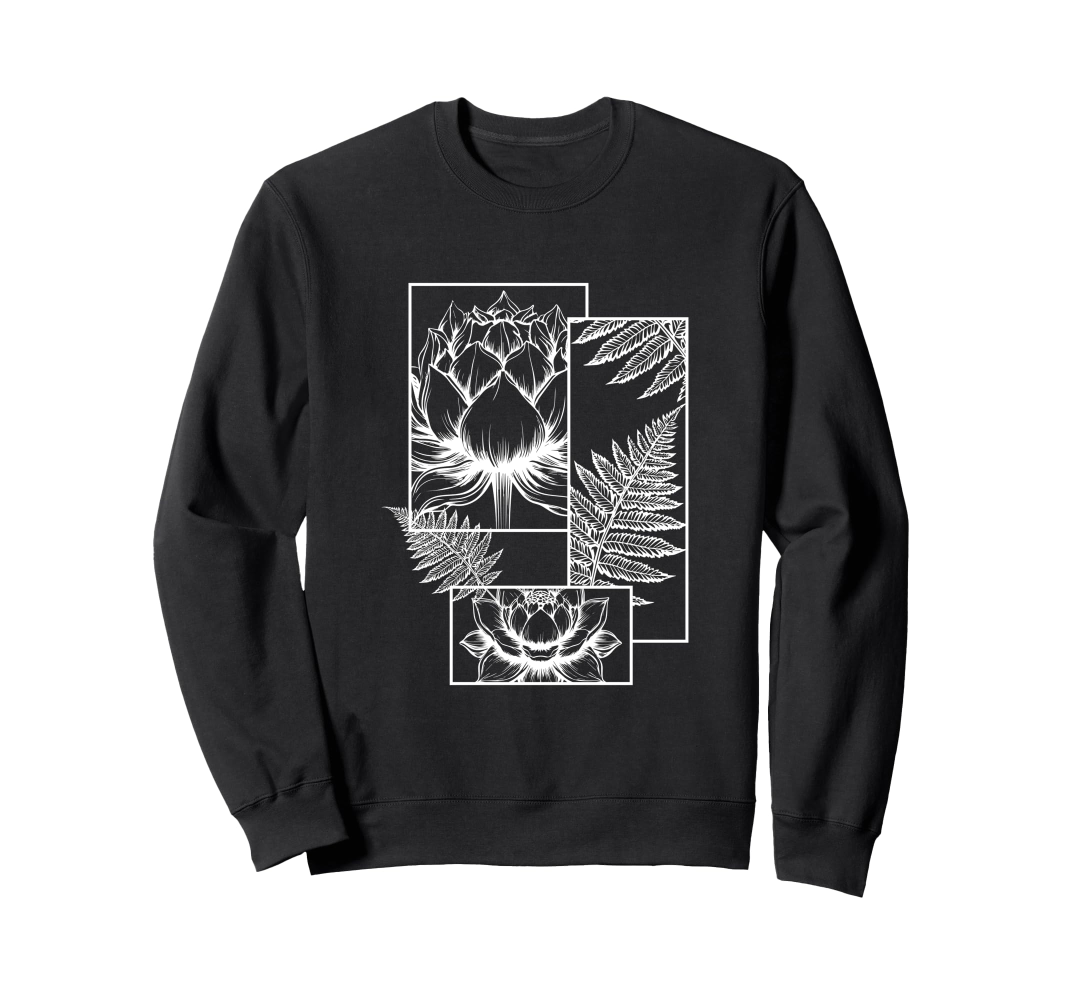 Minimal Lotus Flower Zen Mindfulness Sweatshirt - Graphic Print for Adults - T-Shirt, Sweatshirt, Hoodie
