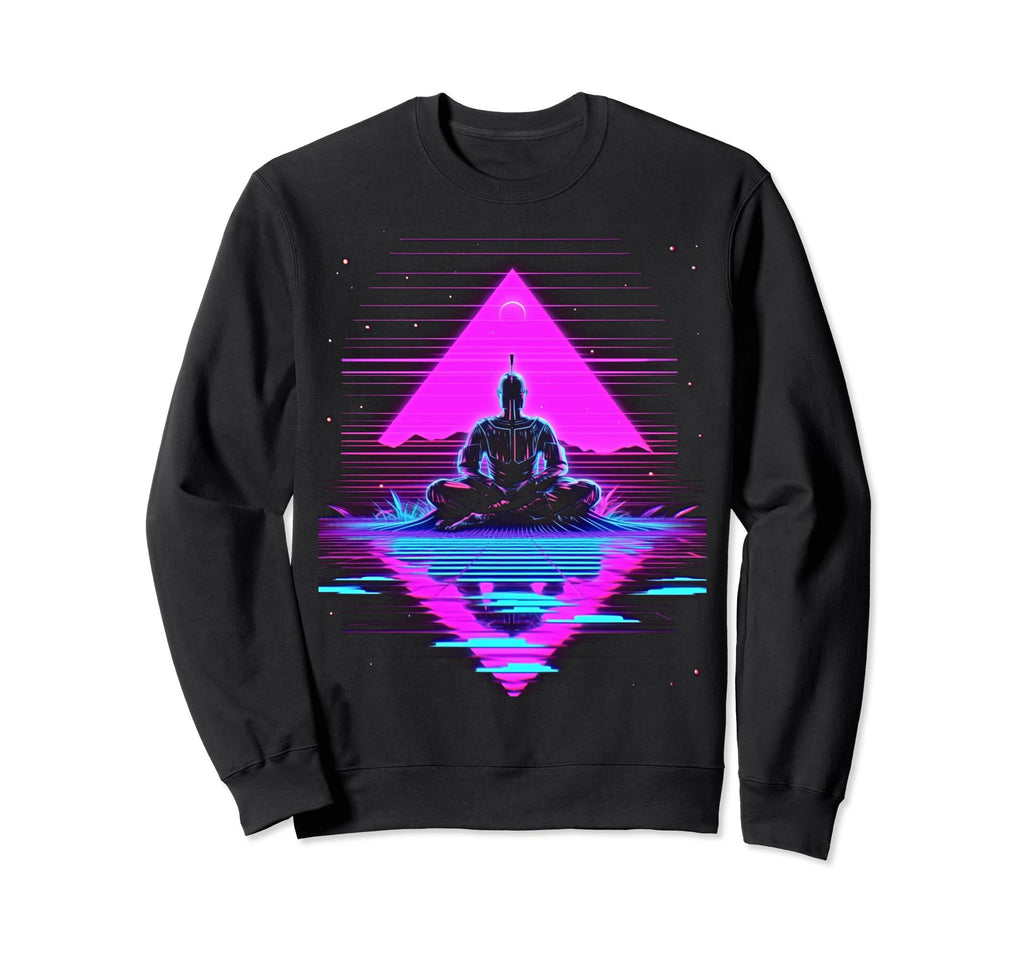 Synthwave Buddha Alien Cyberpunk 80S Sweatshirt - Trendy Graphic Men Women - T-Shirt, Sweatshirt, Hoodie