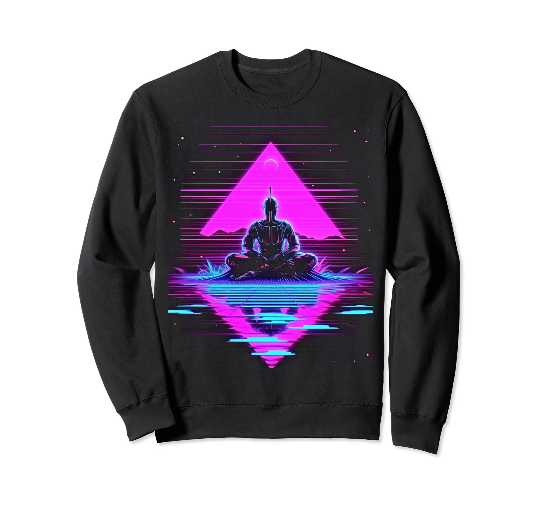 Synthwave Buddha Alien Cyberpunk 80S Sweatshirt - Trendy Graphic Men Women - T-Shirt, Sweatshirt, Hoodie