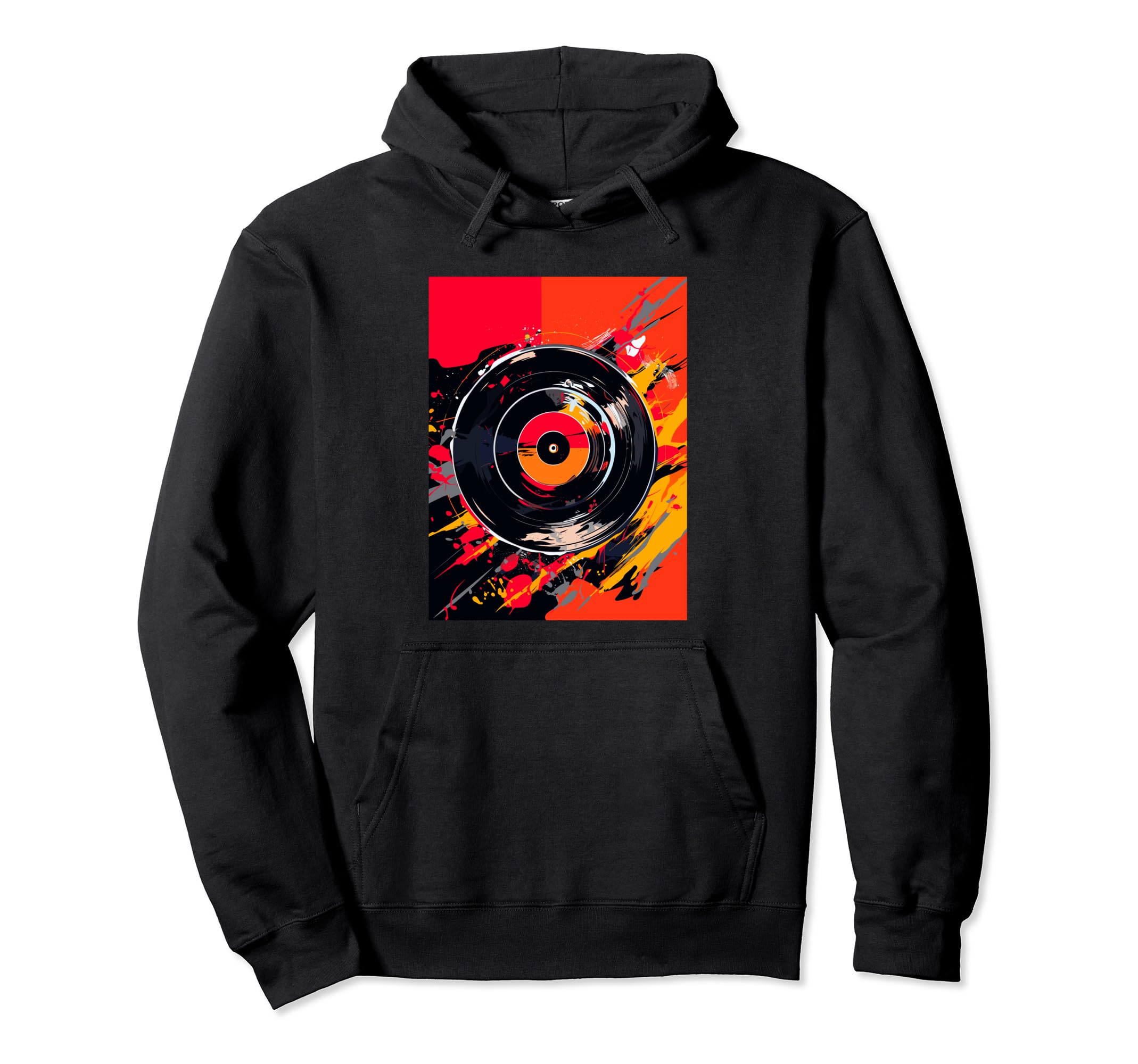 Vinyl Record Player Dj Music Hoodie - Custom Art Print for Adults - T-Shirt, Sweatshirt, Hoodie
