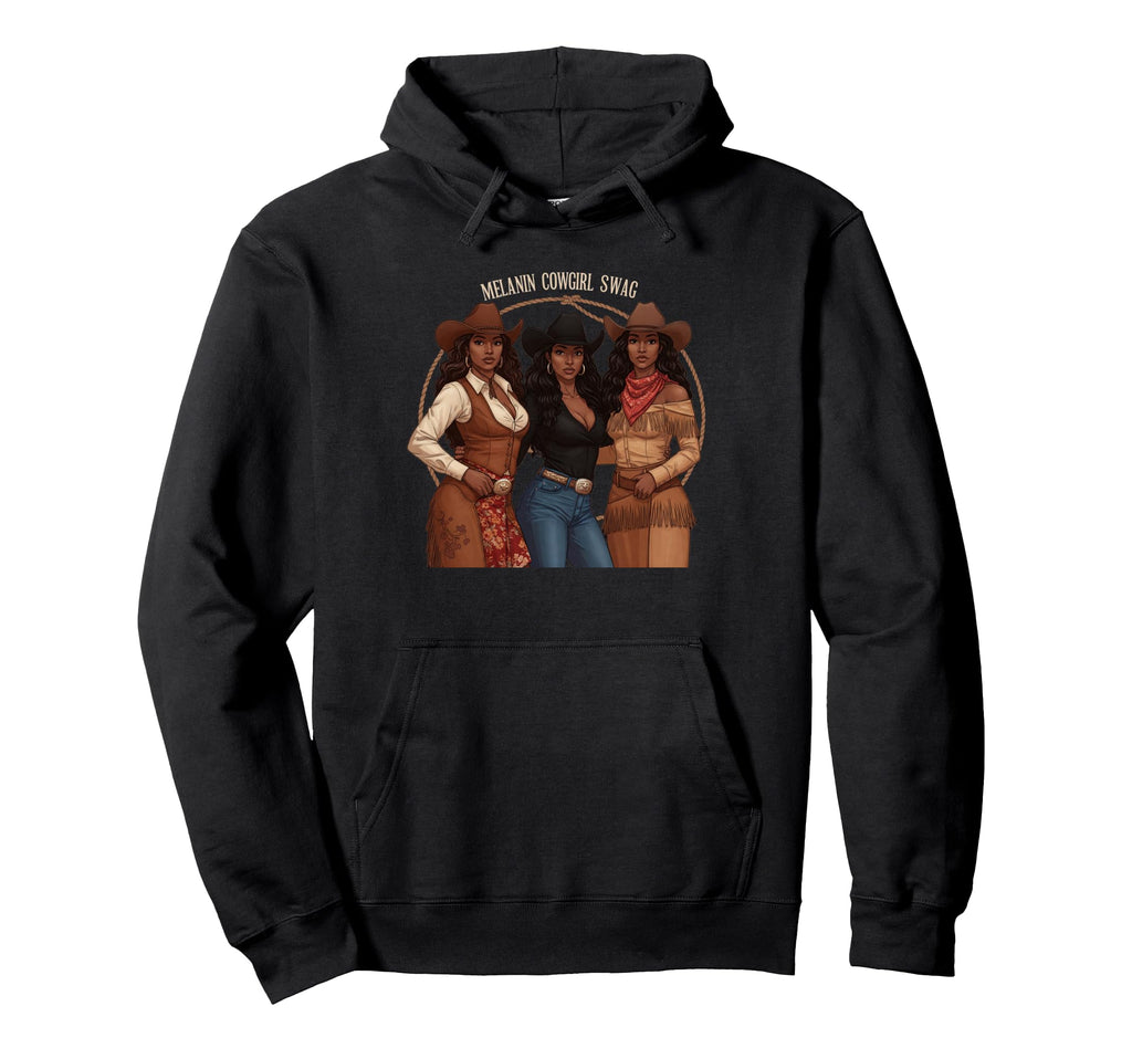 Lets Go Western Country Melanin Hoodie - Fun Novelty Design for Adults - T-Shirt, Sweatshirt, Hoodie