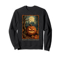 Happy Halloween Funny Scary Pumpkin Fall Sweatshirt - Unique Graphic Unisex - T-Shirt, Sweatshirt, Hoodie