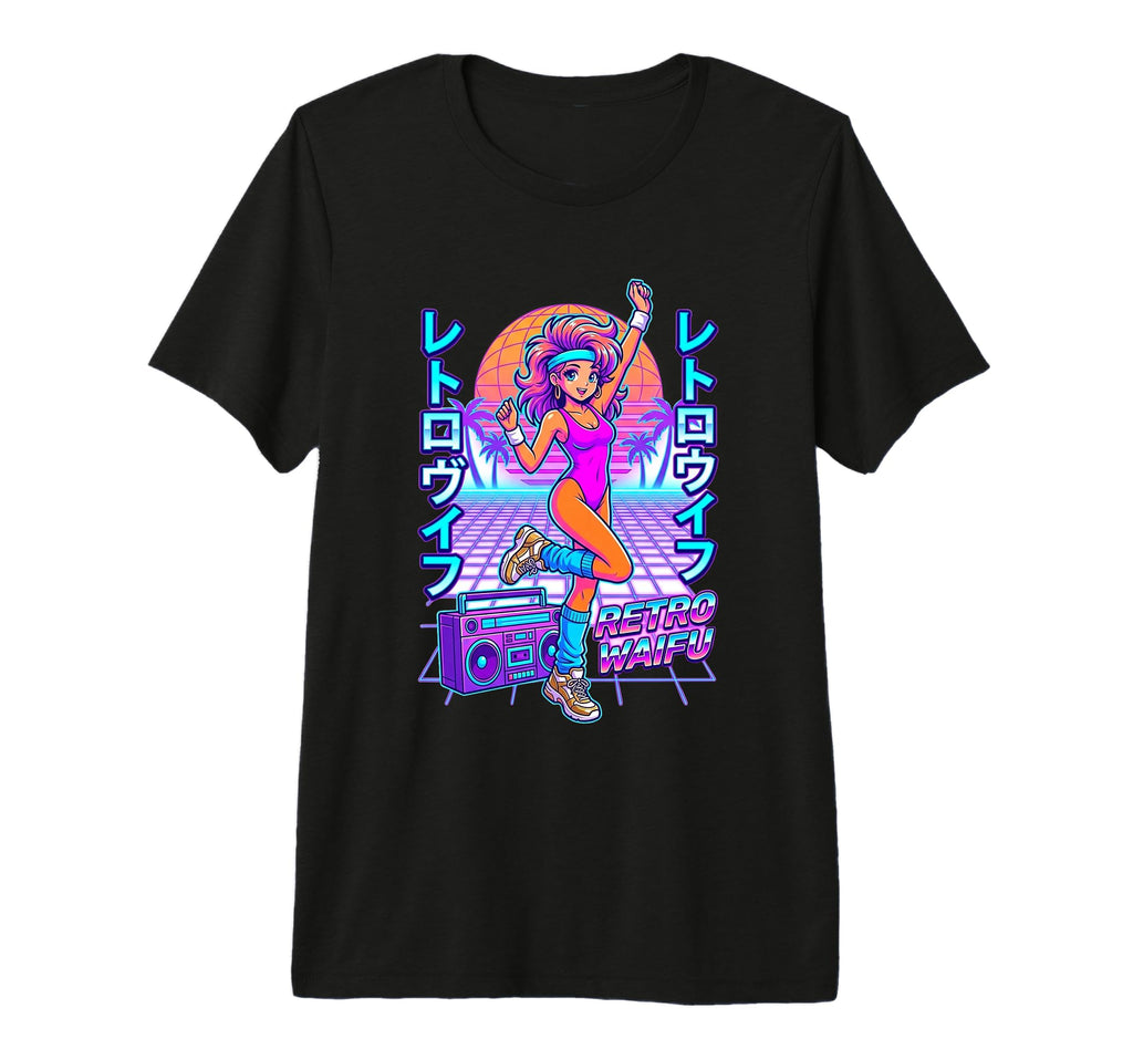 Waifu 80S Synthwave Kawaii Anime Dancer T-Shirt - Graphic Print for Adults - T-Shirt, Sweatshirt, Hoodie