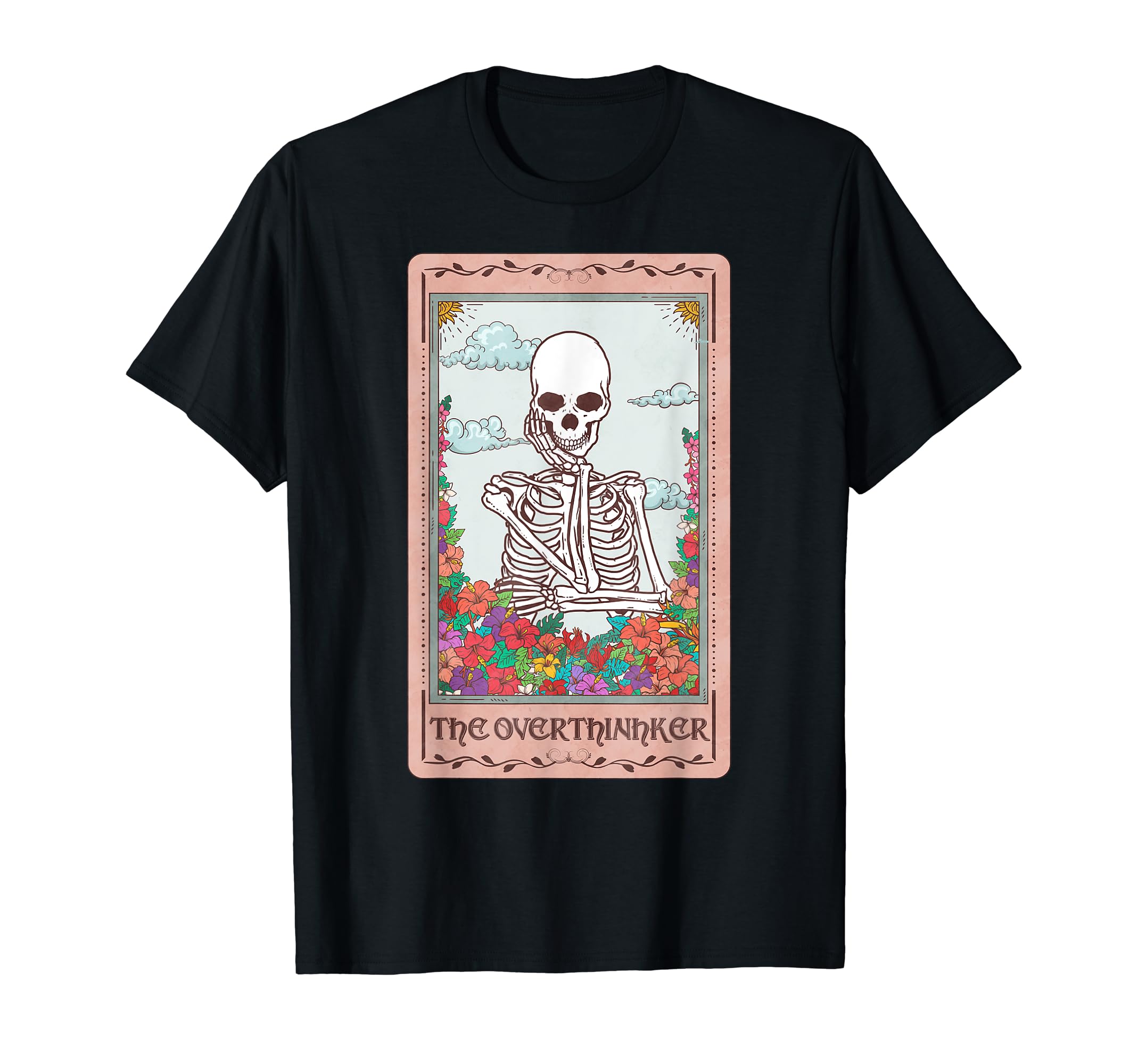 Skeleton Overthinker Tarot Card Occult T-Shirt - Unique Graphic Unisex - T-Shirt, Sweatshirt, Hoodie