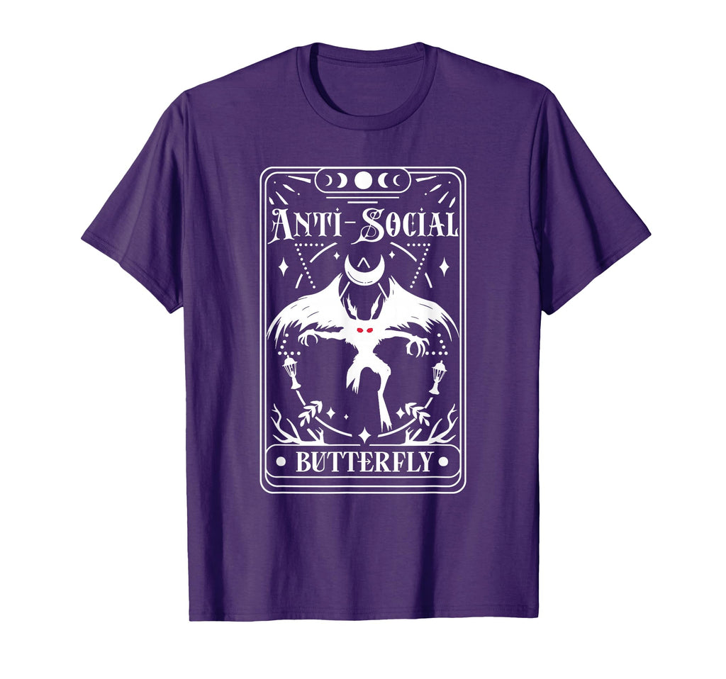 Mothman Tarot Card Antisocial T-Shirt - Aesthetic Graphic Men Women - T-Shirt, Sweatshirt, Hoodie