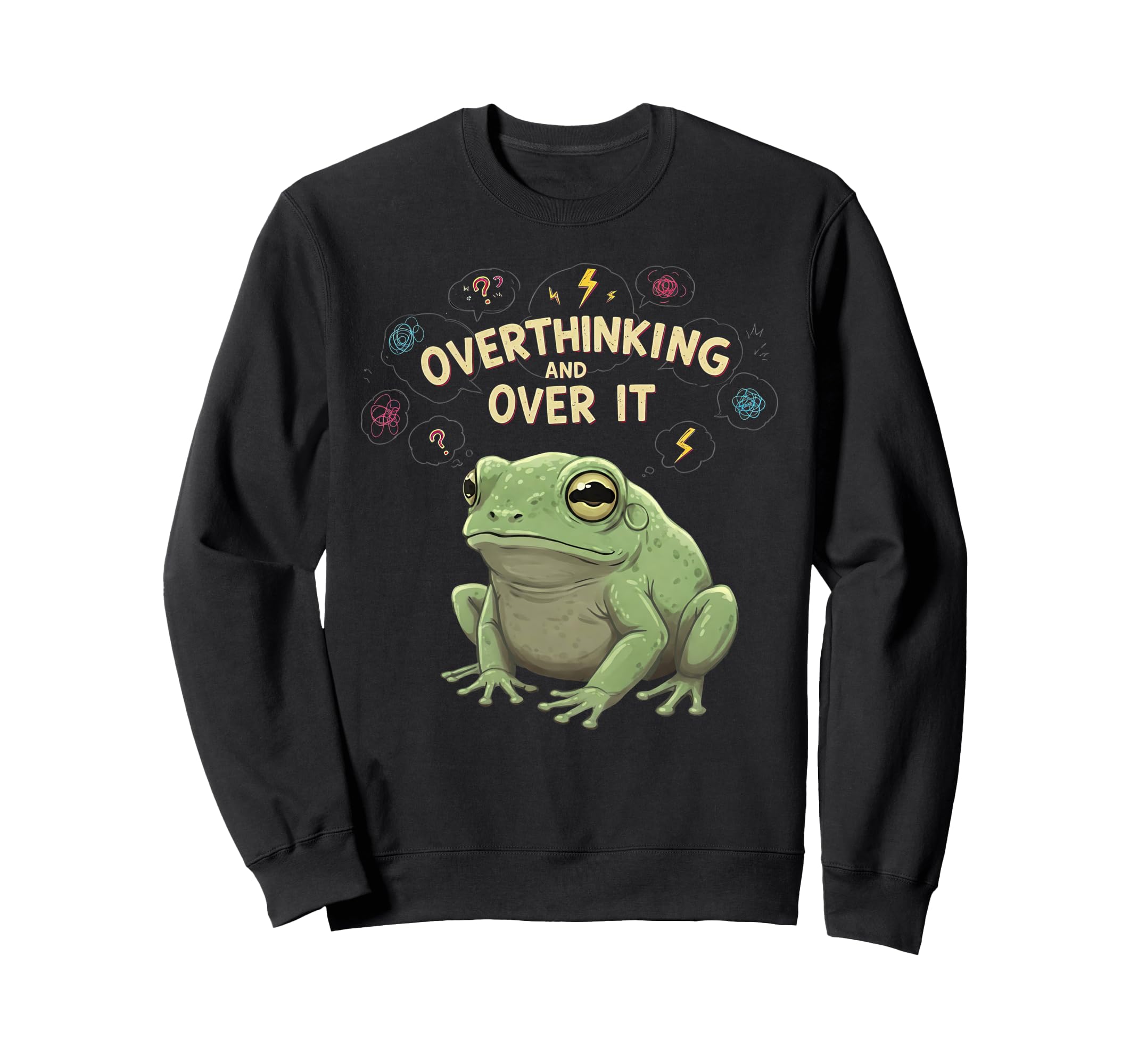 Funny Tired Frog Meme Overthinker Sweatshirt - Trendy Graphic for Adults - T-Shirt, Sweatshirt, Hoodie