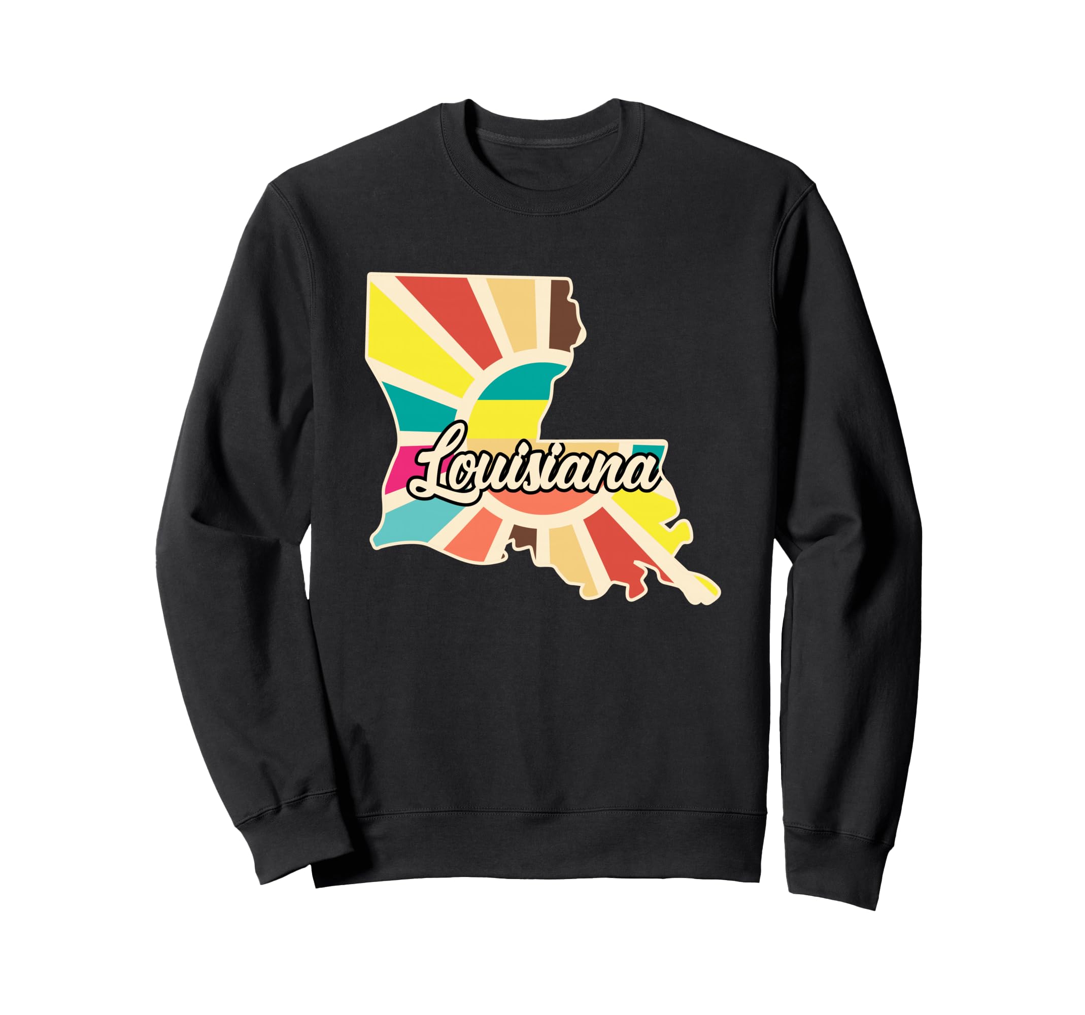 Louisiana Colorful Pride State Outline Sweatshirt - Unique Graphic Unisex - T-Shirt, Sweatshirt, Hoodie