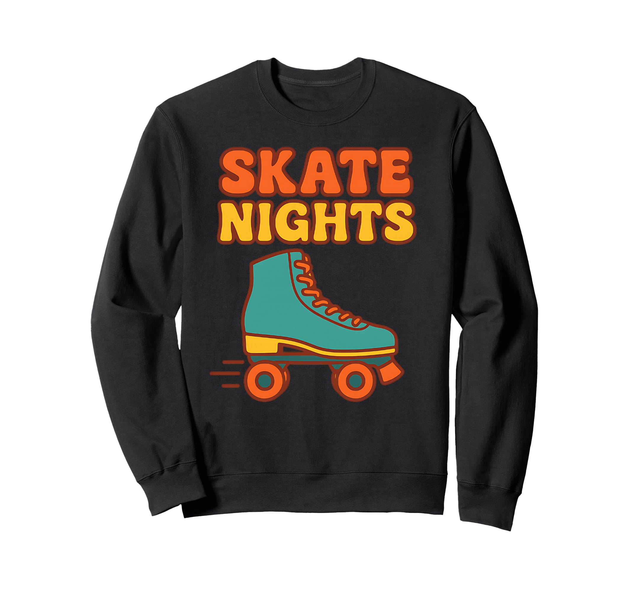Skate Nights Roller Skating Sweatshirt - Trendy Graphic for Adults - T-Shirt, Sweatshirt, Hoodie