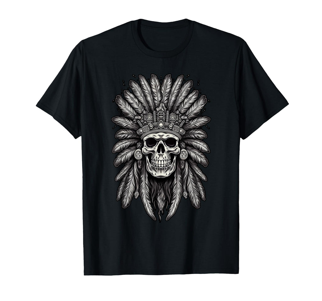 Skull Chief Native Indian Eagle T-Shirt - Novelty Apparel Men Women - T-Shirt, Sweatshirt, Hoodie