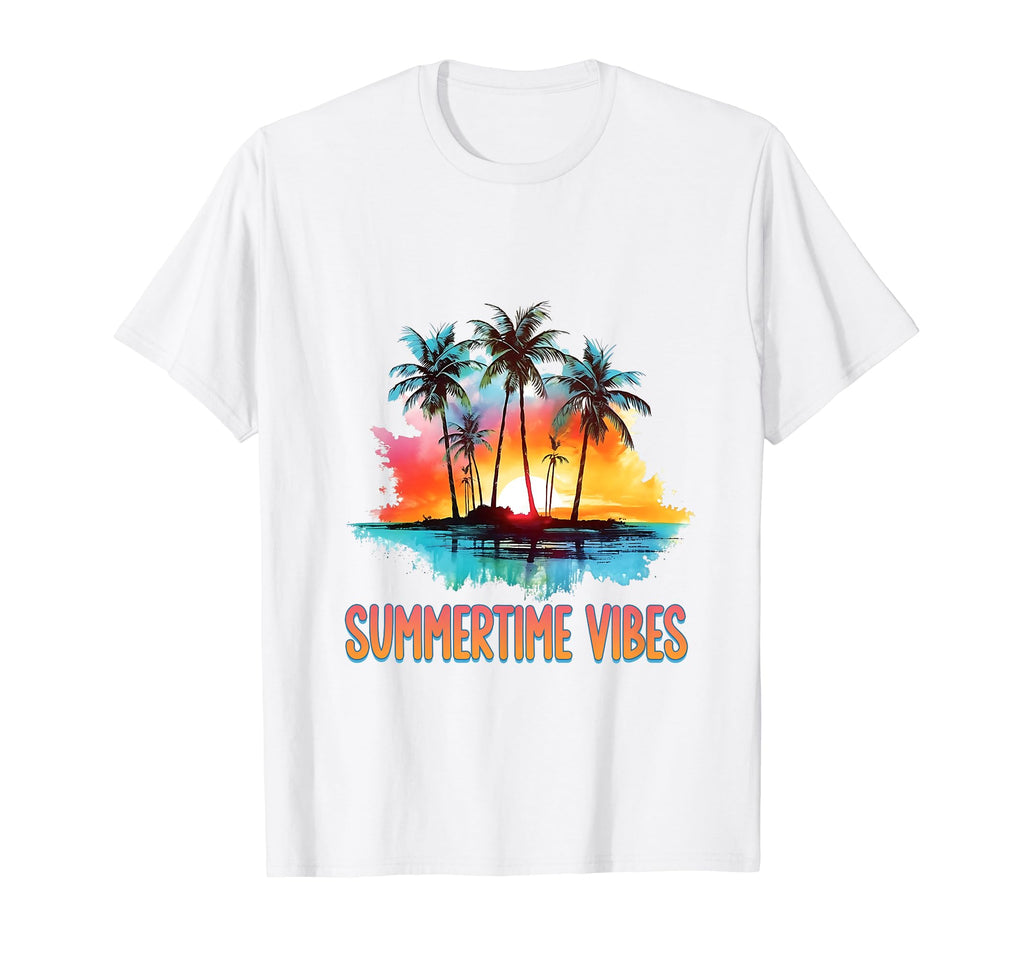 Summer Time Vibes 80S Synthwave T-Shirt - Casual Everyday Wear for Adults - T-Shirt, Sweatshirt, Hoodie