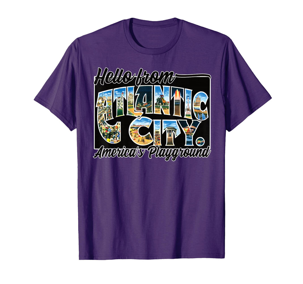 Atlantic City Nj Postcard Souvenir T-Shirt - Custom Art Print Men Women - T-Shirt, Sweatshirt, Hoodie
