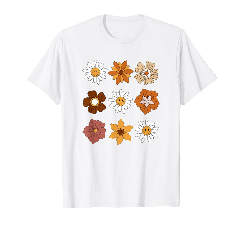 70S Groovy Floral Vibes Daisy T-Shirt - Aesthetic Graphic for Adults - T-Shirt, Sweatshirt, Hoodie