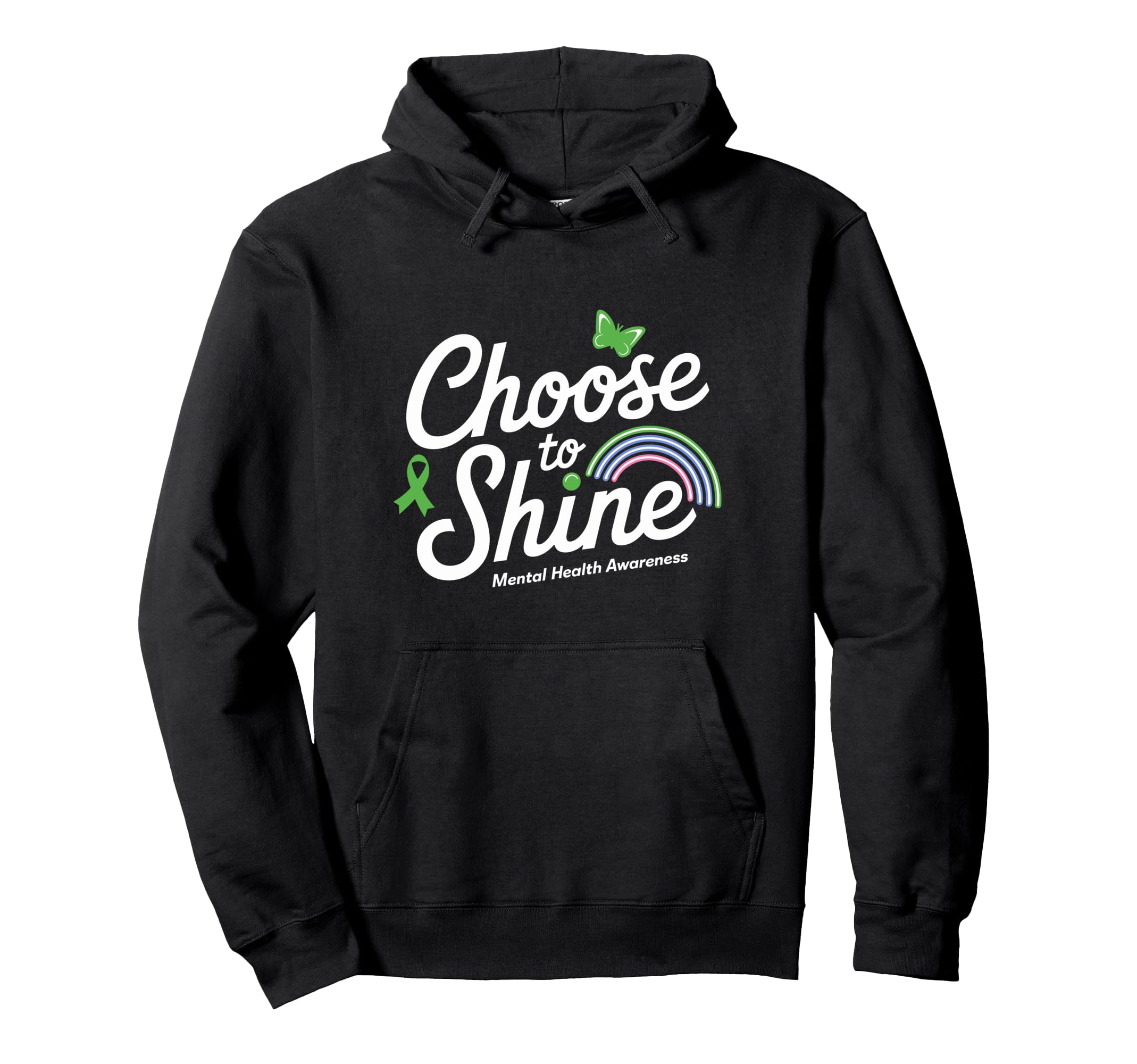 Mental Health Awareness Month Green Ribbon Hoodie - Custom Art Print Unisex - T-Shirt, Sweatshirt, Hoodie